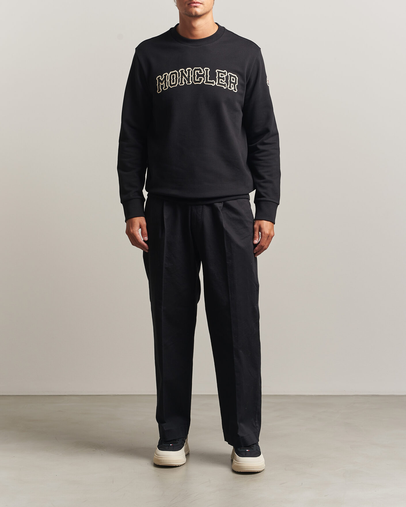 Uomini | Maglieria | Moncler | College Logo Sweatshirt Black