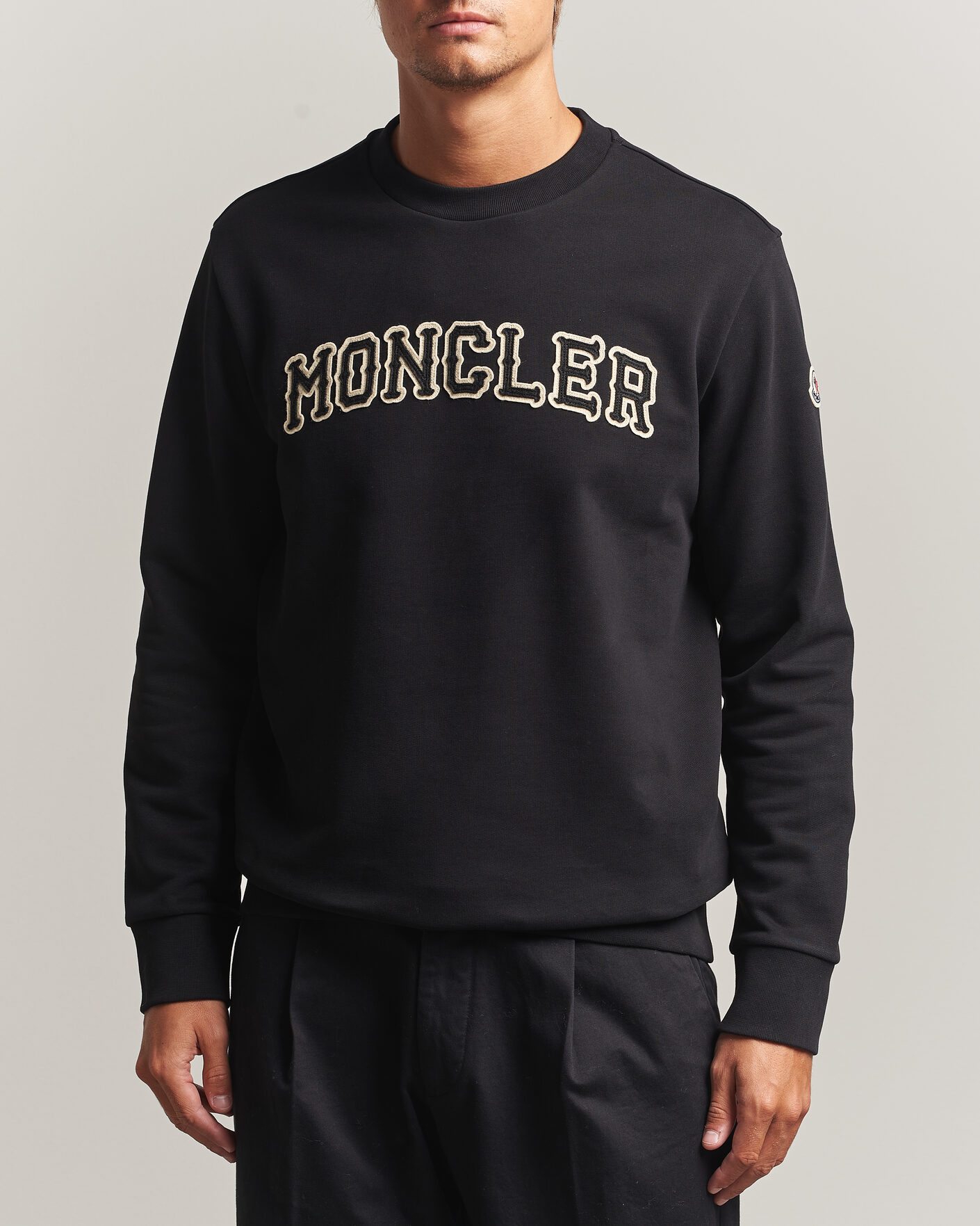 Uomini | Maglieria | Moncler | College Logo Sweatshirt Black