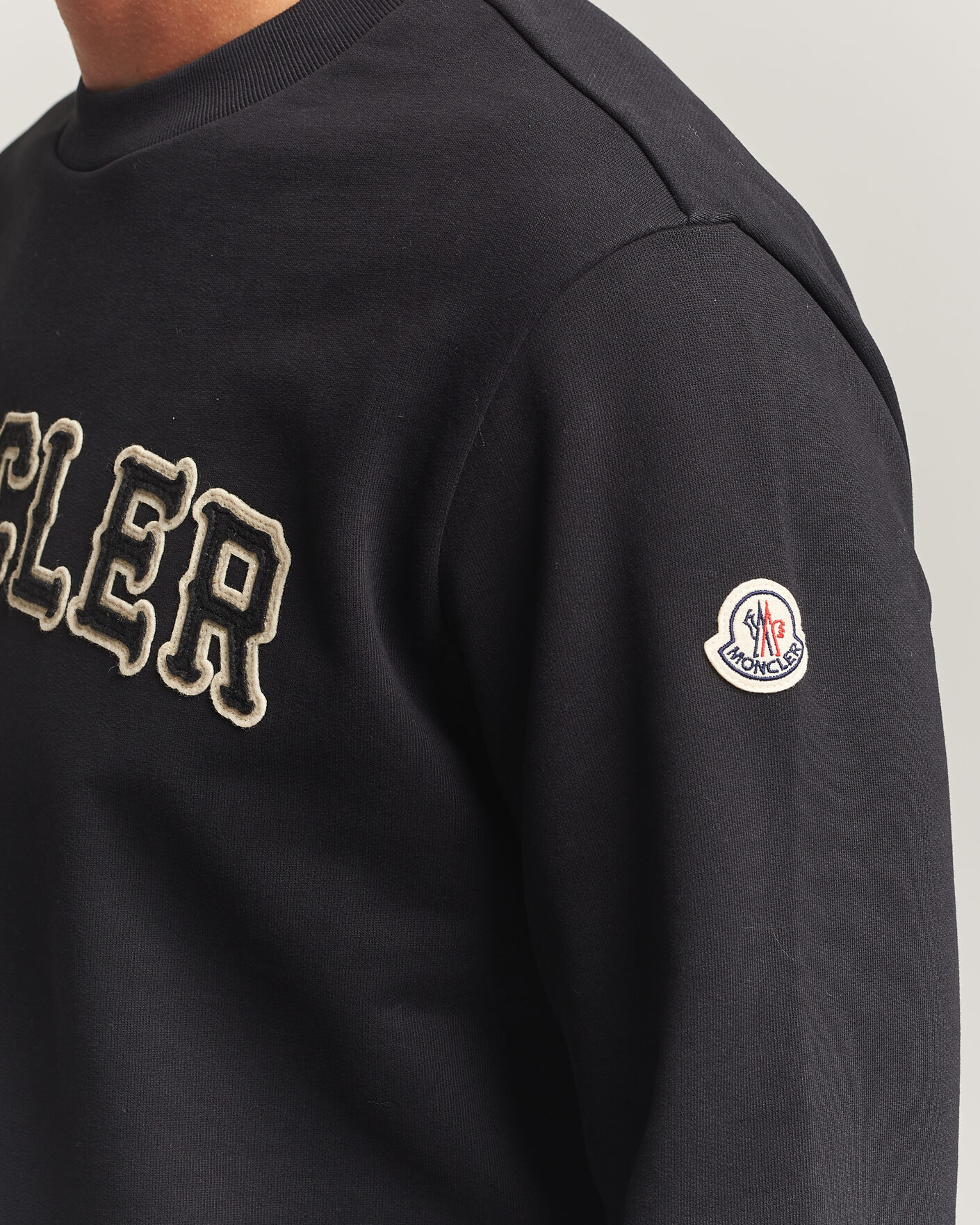 Uomini | Maglieria | Moncler | College Logo Sweatshirt Black