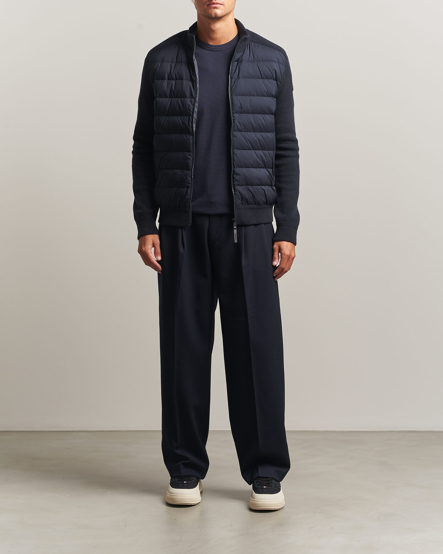 Uomini | Giacche | Moncler | Wool/Cashmere Hybrid Jacket Navy