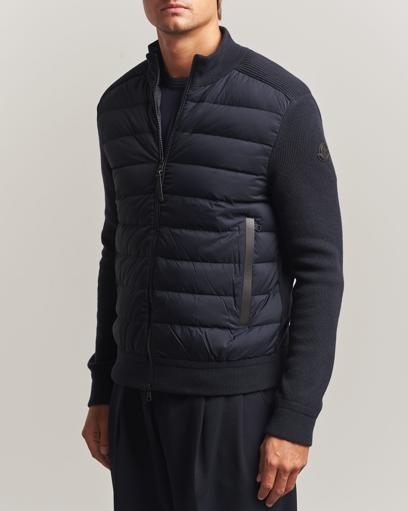 Uomini | Giacche | Moncler | Wool/Cashmere Hybrid Jacket Navy