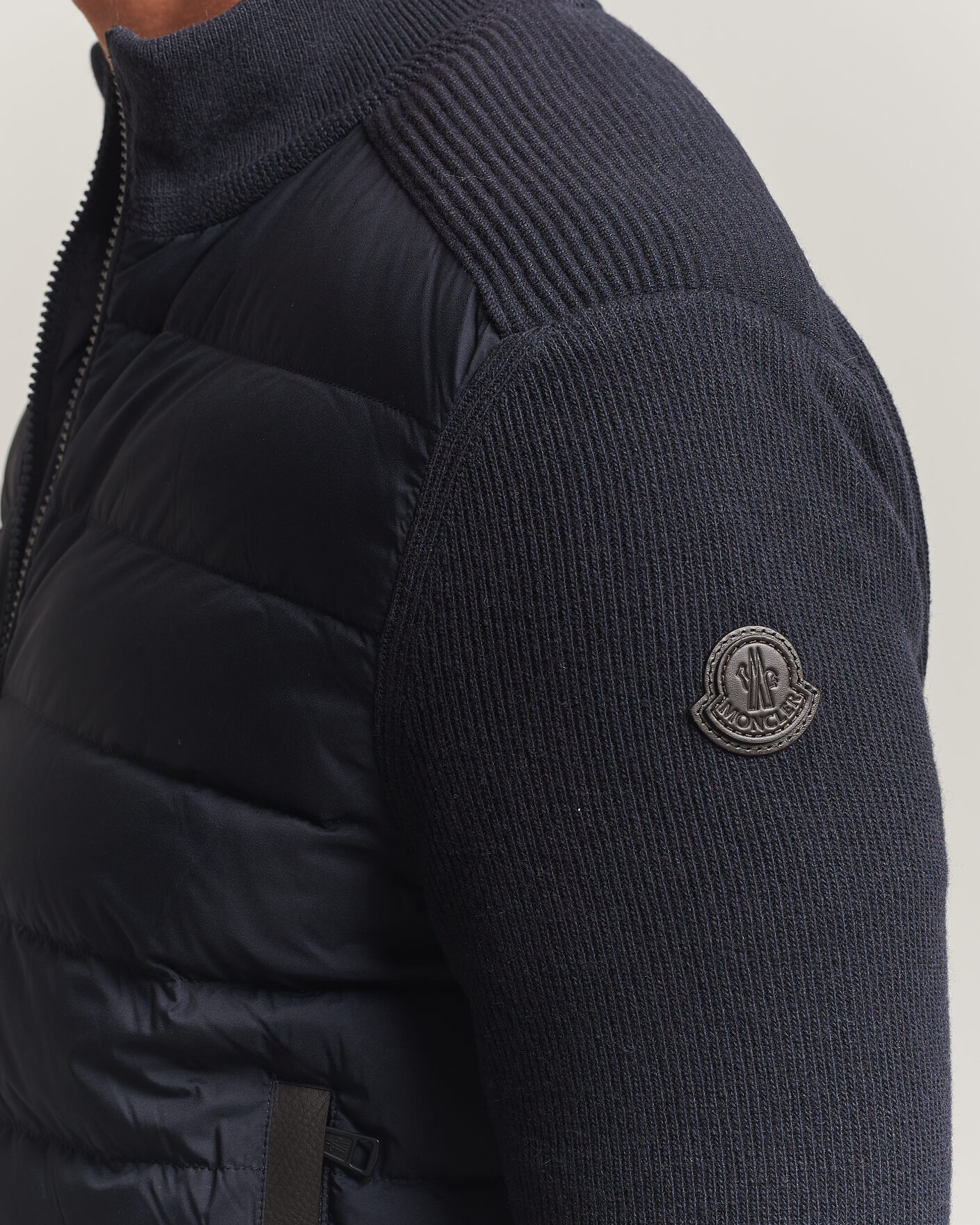 Uomini | Giacche | Moncler | Wool/Cashmere Hybrid Jacket Navy
