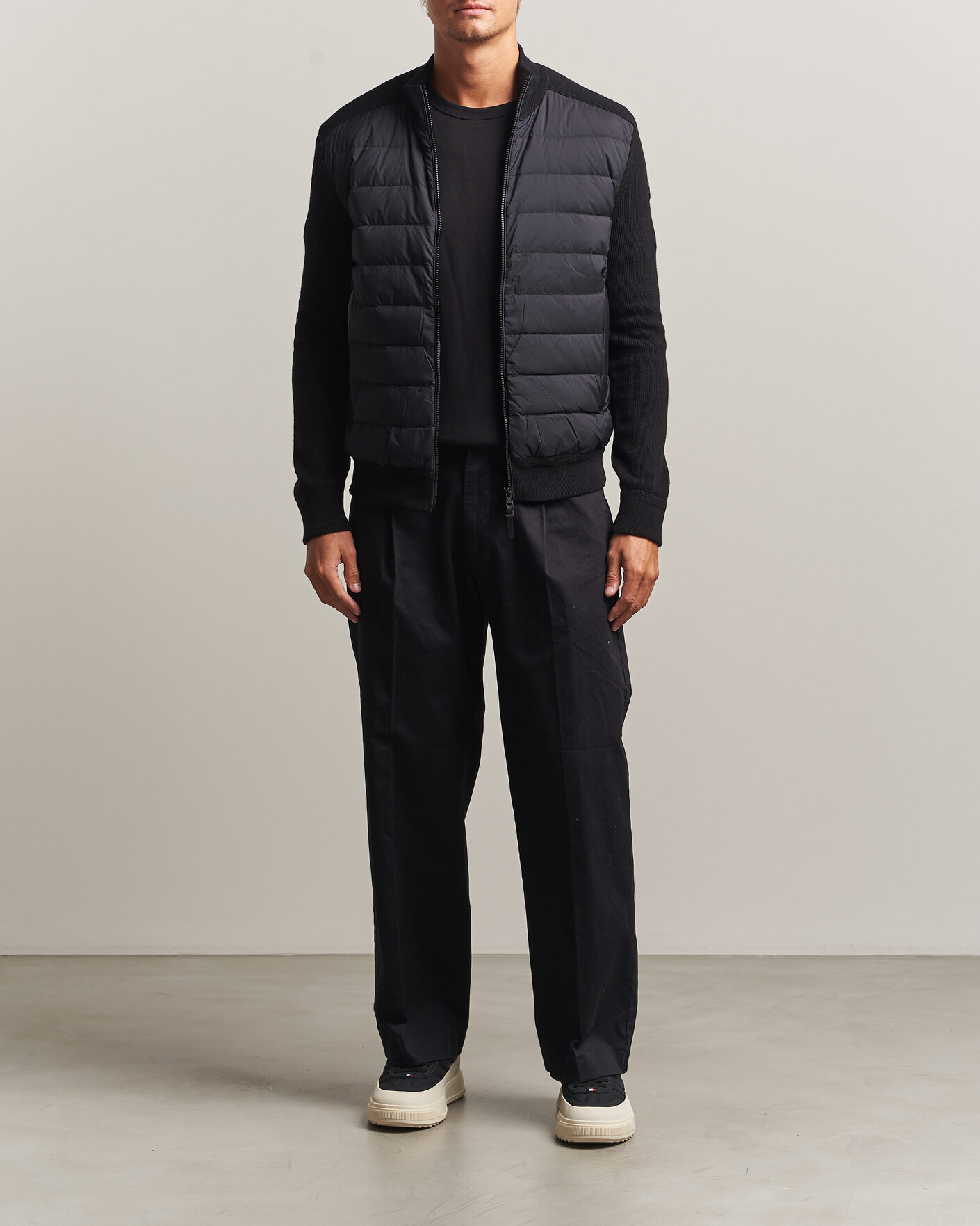 Uomini | Giacche | Moncler | Wool/Cashmere Hybrid Jacket Black