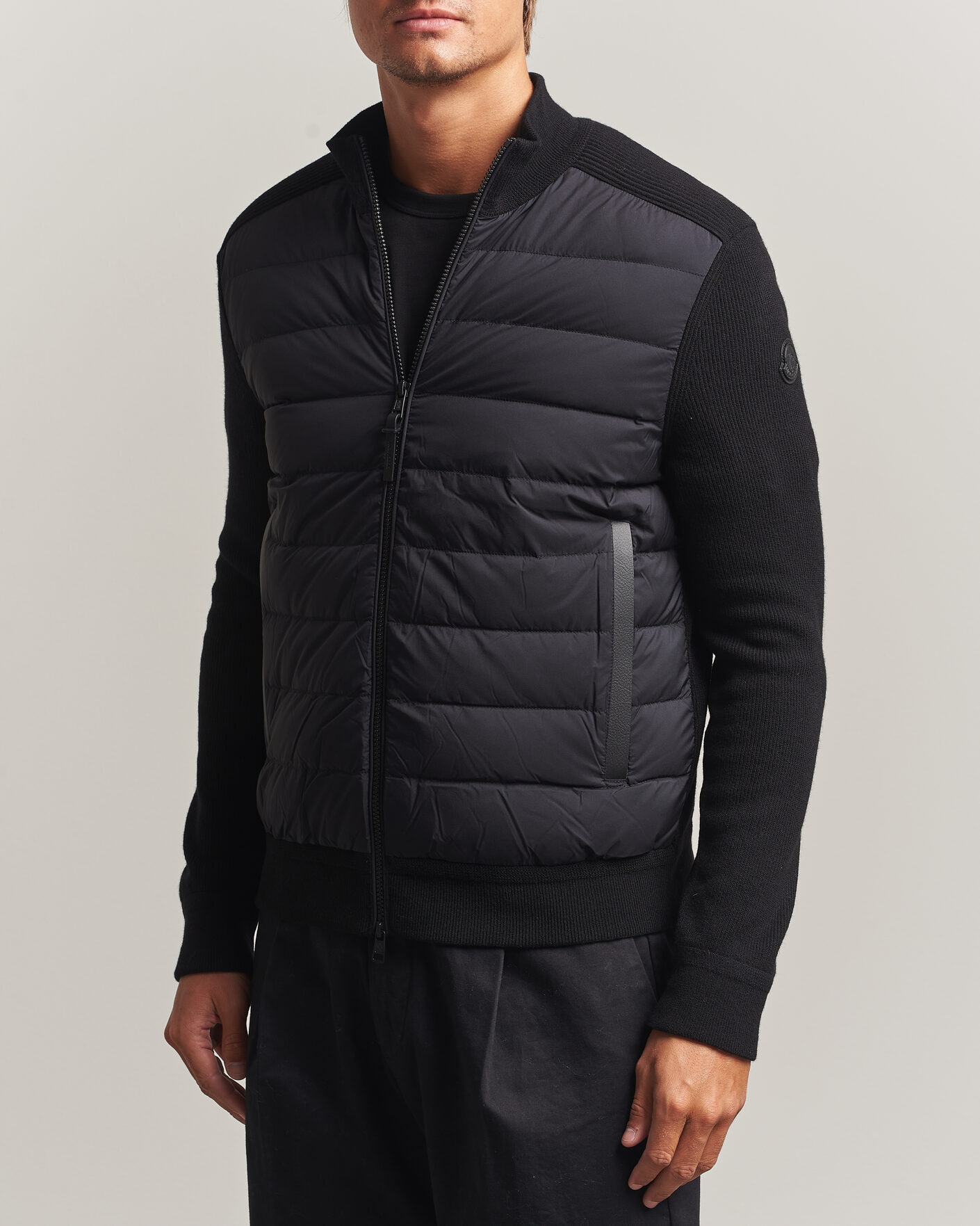 Uomini | Giacche | Moncler | Wool/Cashmere Hybrid Jacket Black