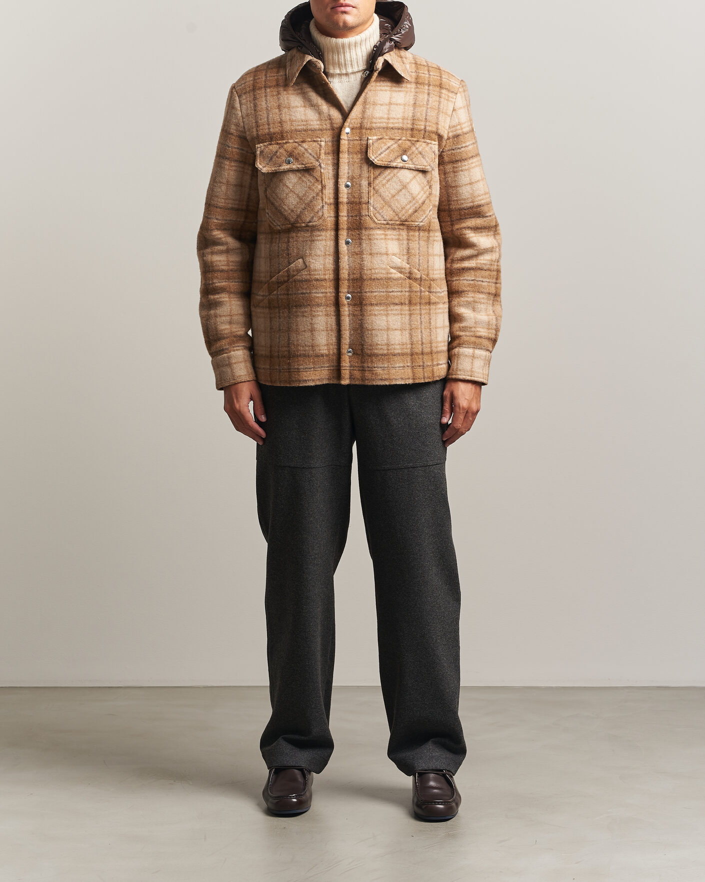 Uomini | Giacche | Moncler | Nyvalin Shirt Jacket Brown Check