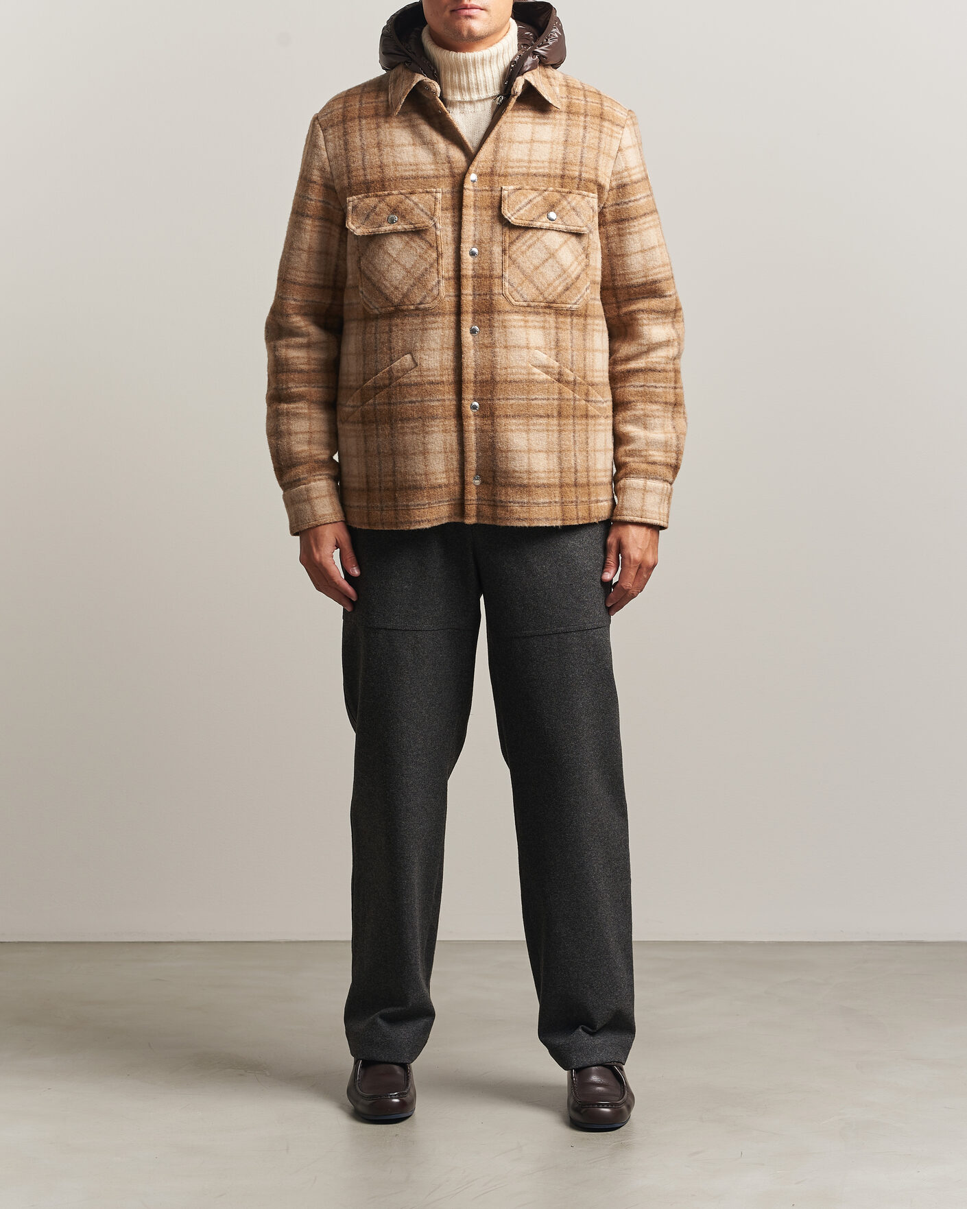 Uomini | Pantaloni | Moncler | Flannel Trousers Charcoal