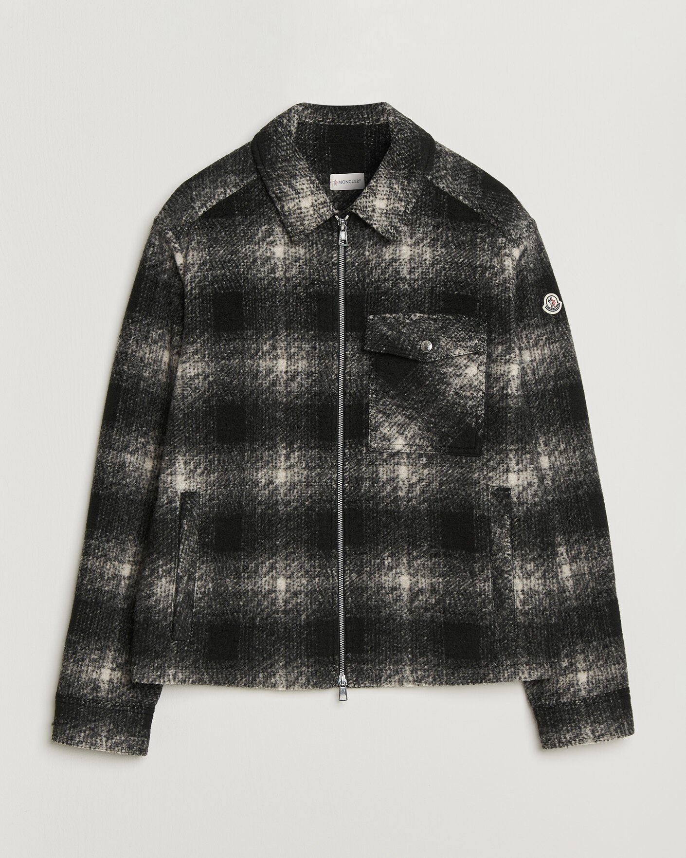 Uomini | Camicie | Moncler | Flannel Overshirt Grey Check