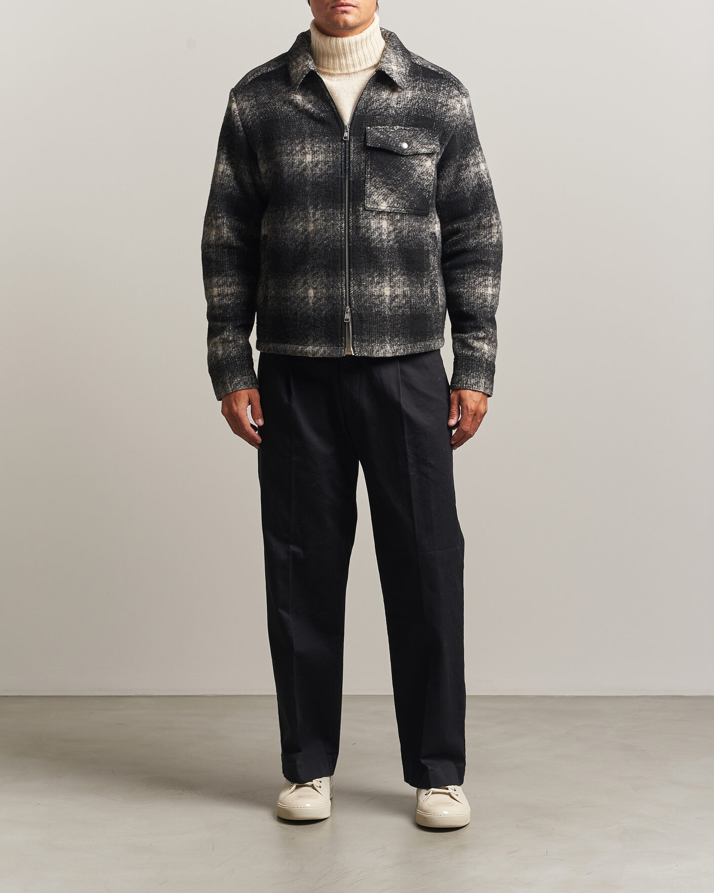 Uomini | Camicie | Moncler | Flannel Overshirt Grey Check