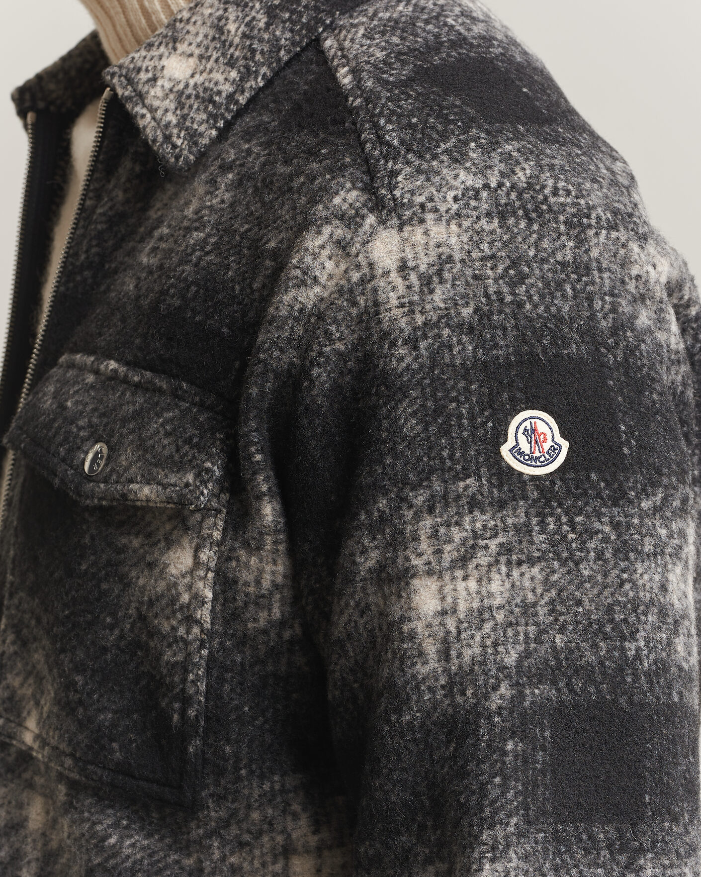 Uomini | Camicie | Moncler | Flannel Overshirt Grey Check