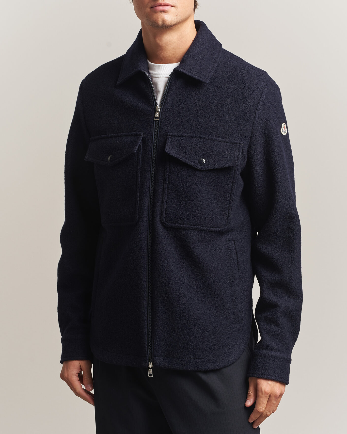 Uomini | Camicie | Moncler | Zip Overshirt Navy