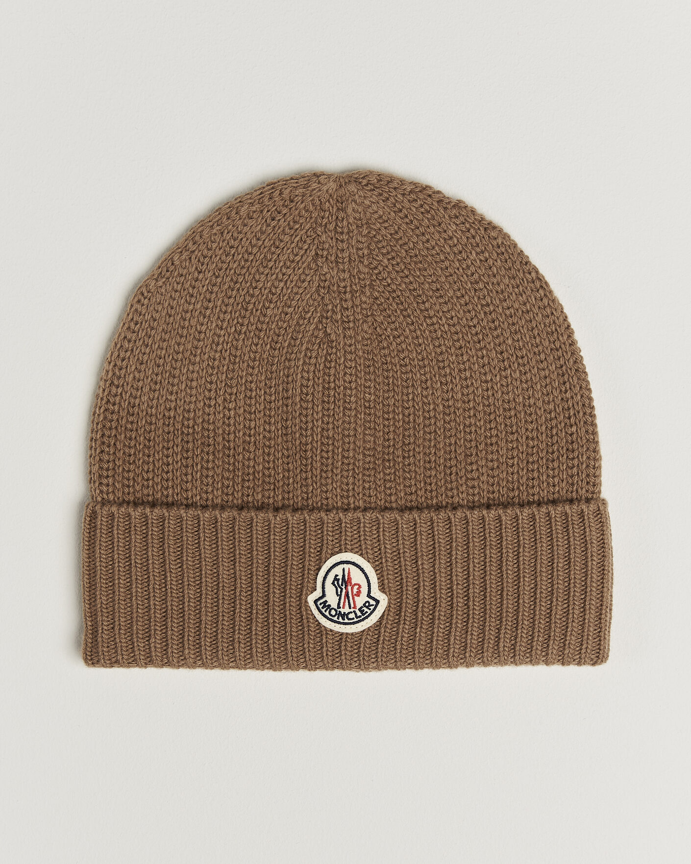 Uomini | Berretti | Moncler | Rib Wool Beanie Brown