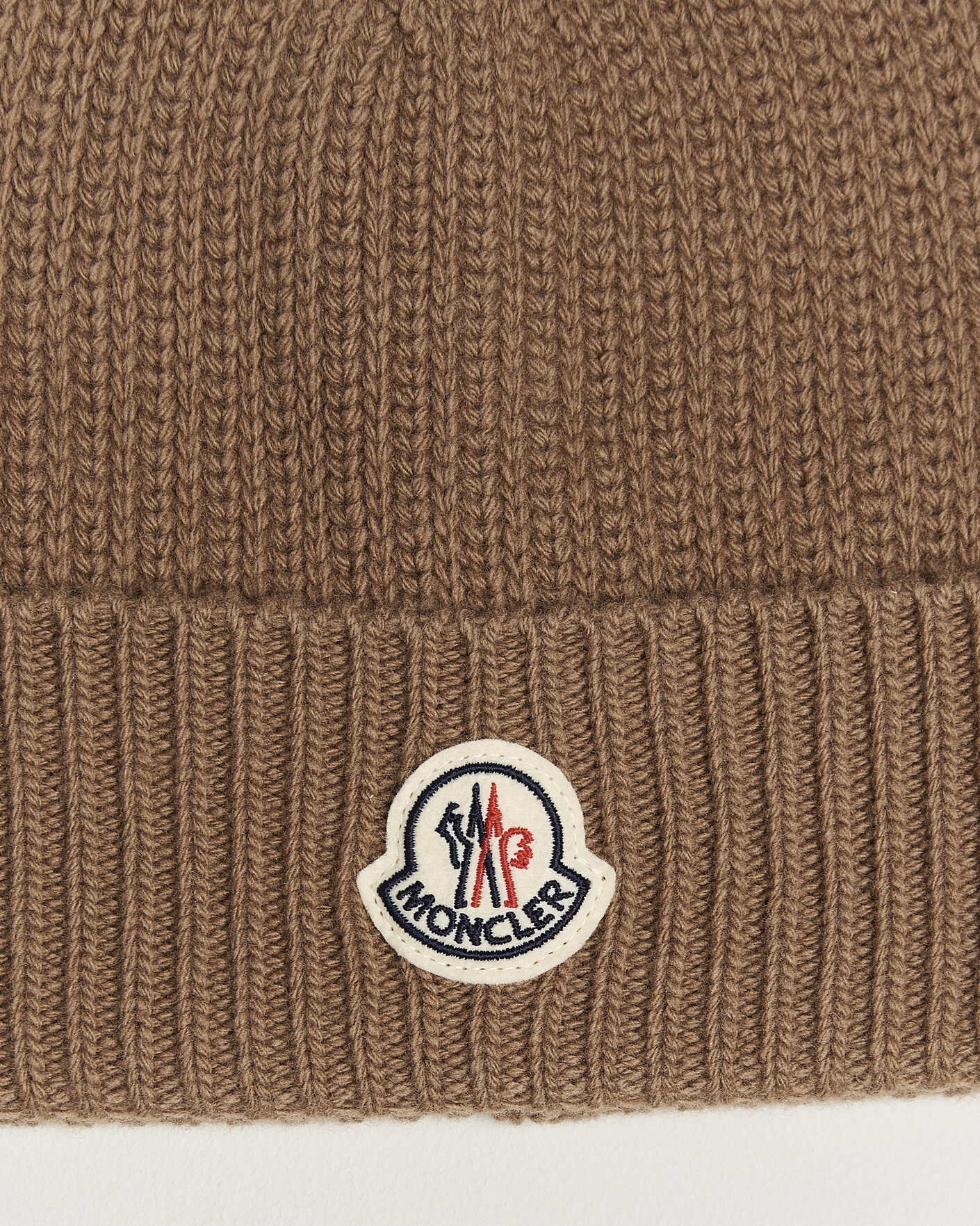 Uomini | Berretti | Moncler | Rib Wool Beanie Brown