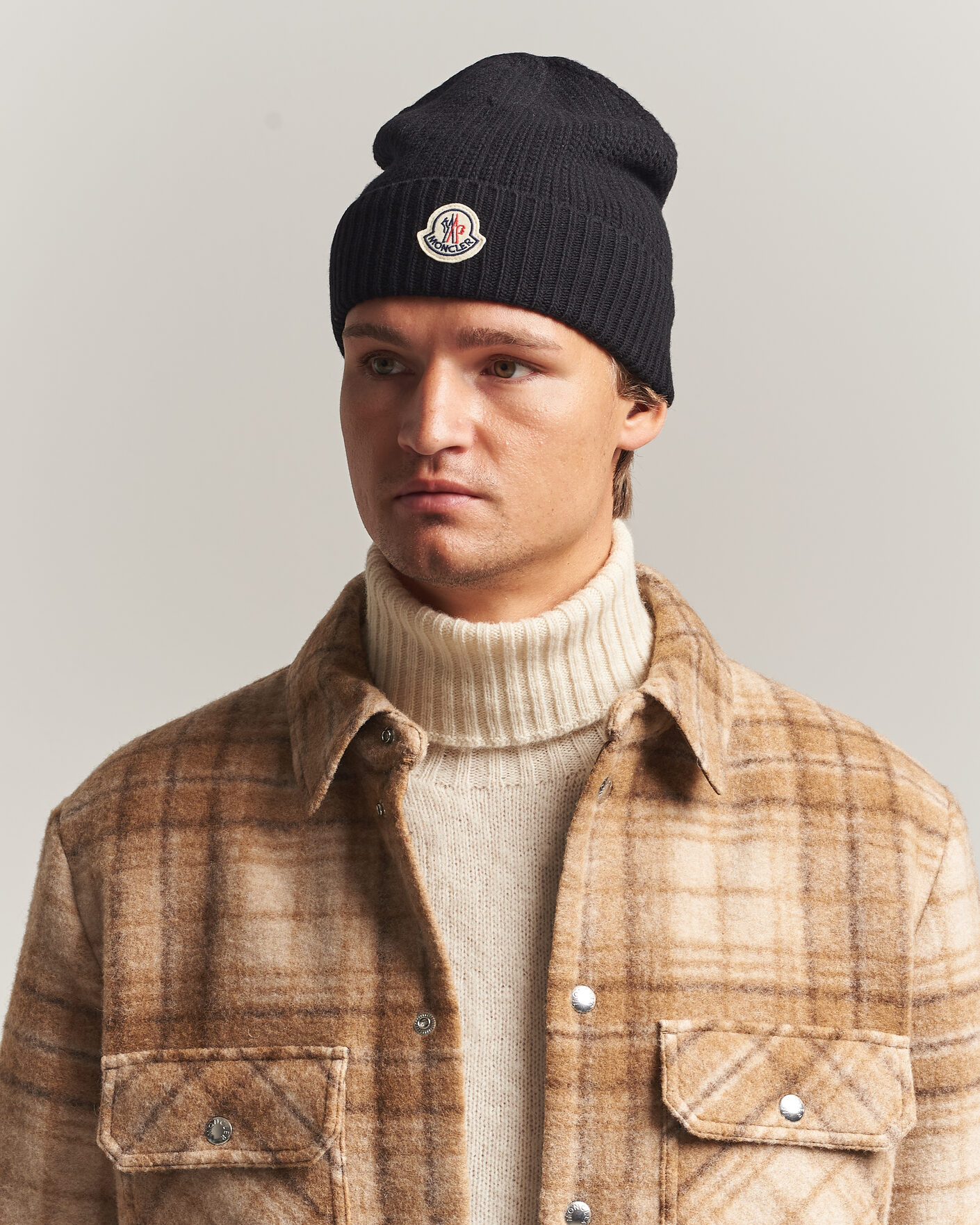 Uomini | Berretti | Moncler | Rib Wool Beanie Black