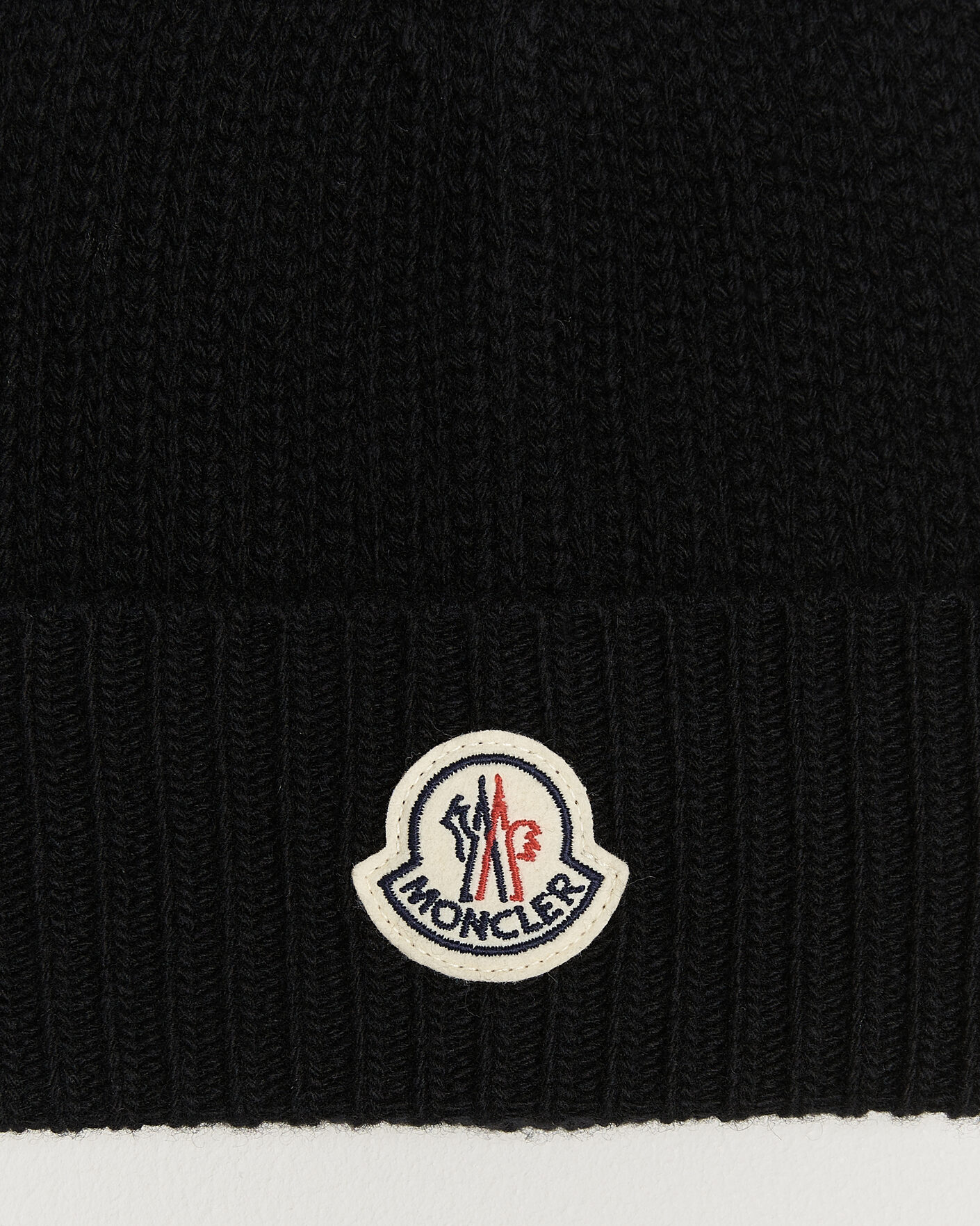 Uomini | Berretti | Moncler | Rib Wool Beanie Black