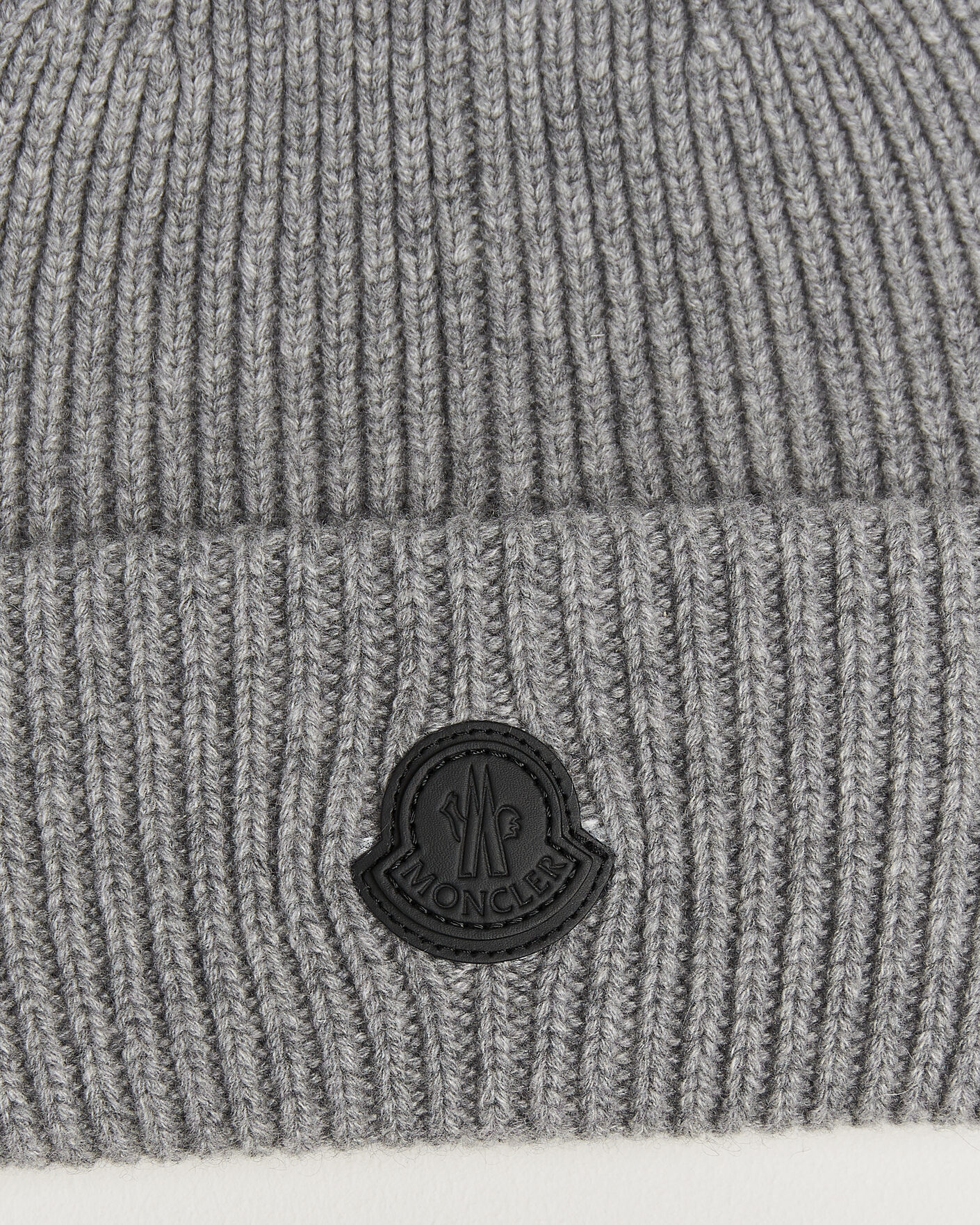 Uomini | Berretti | Moncler | Rib Cashmere Beanie Grey