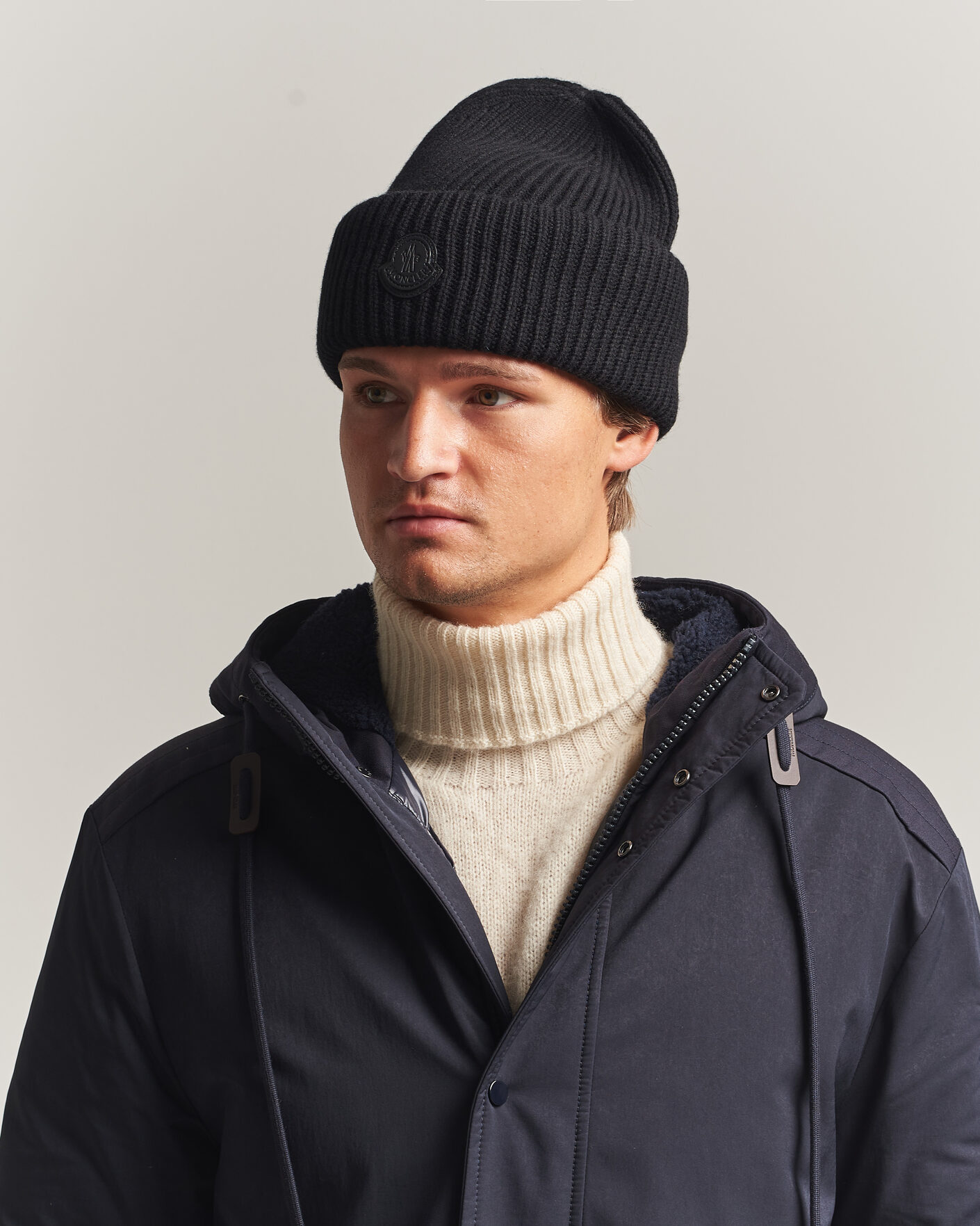 Uomini | Berretti | Moncler | Rib Cashmere Beanie Black