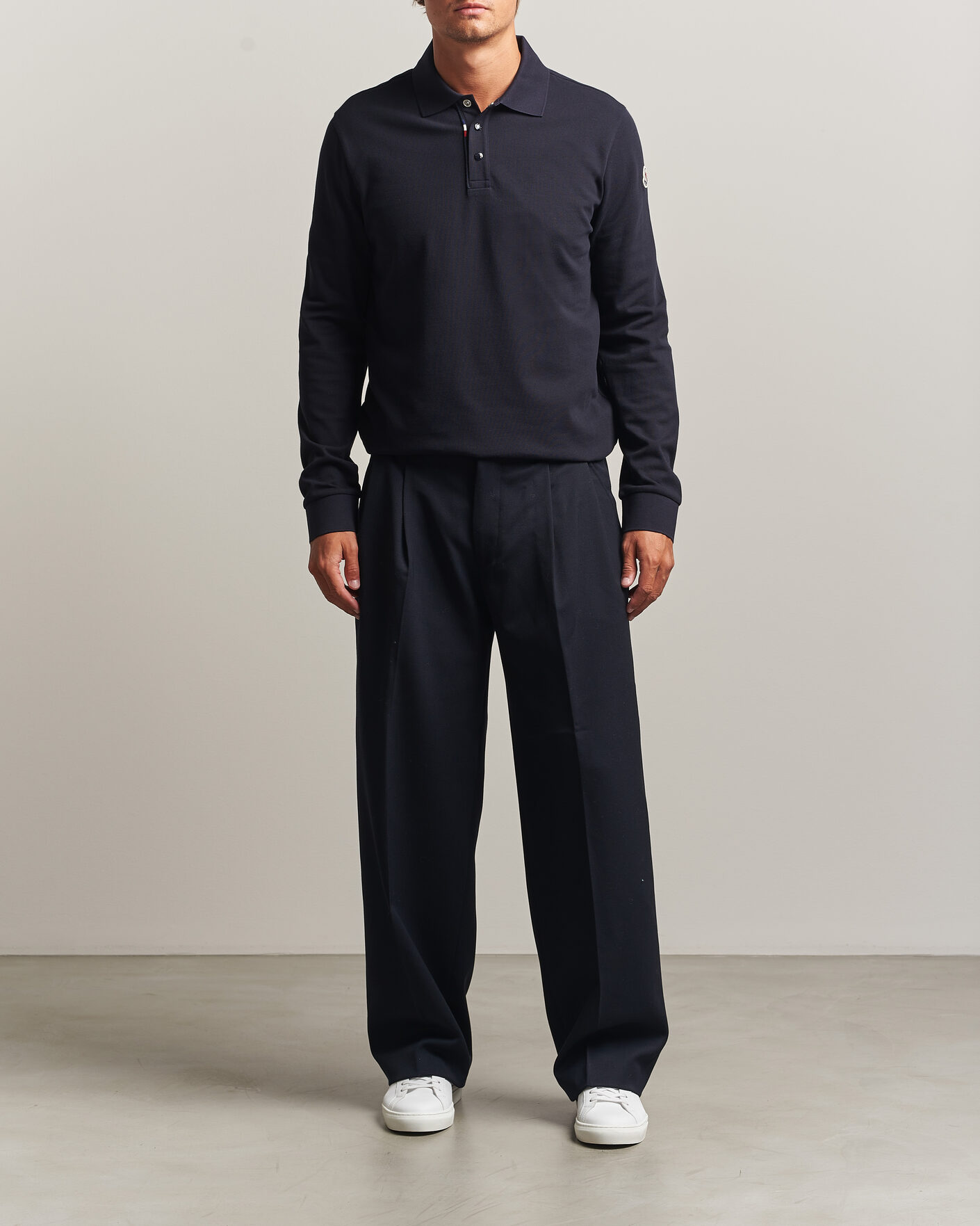 Uomini | Polo | Moncler | Long Sleeve Polo Navy