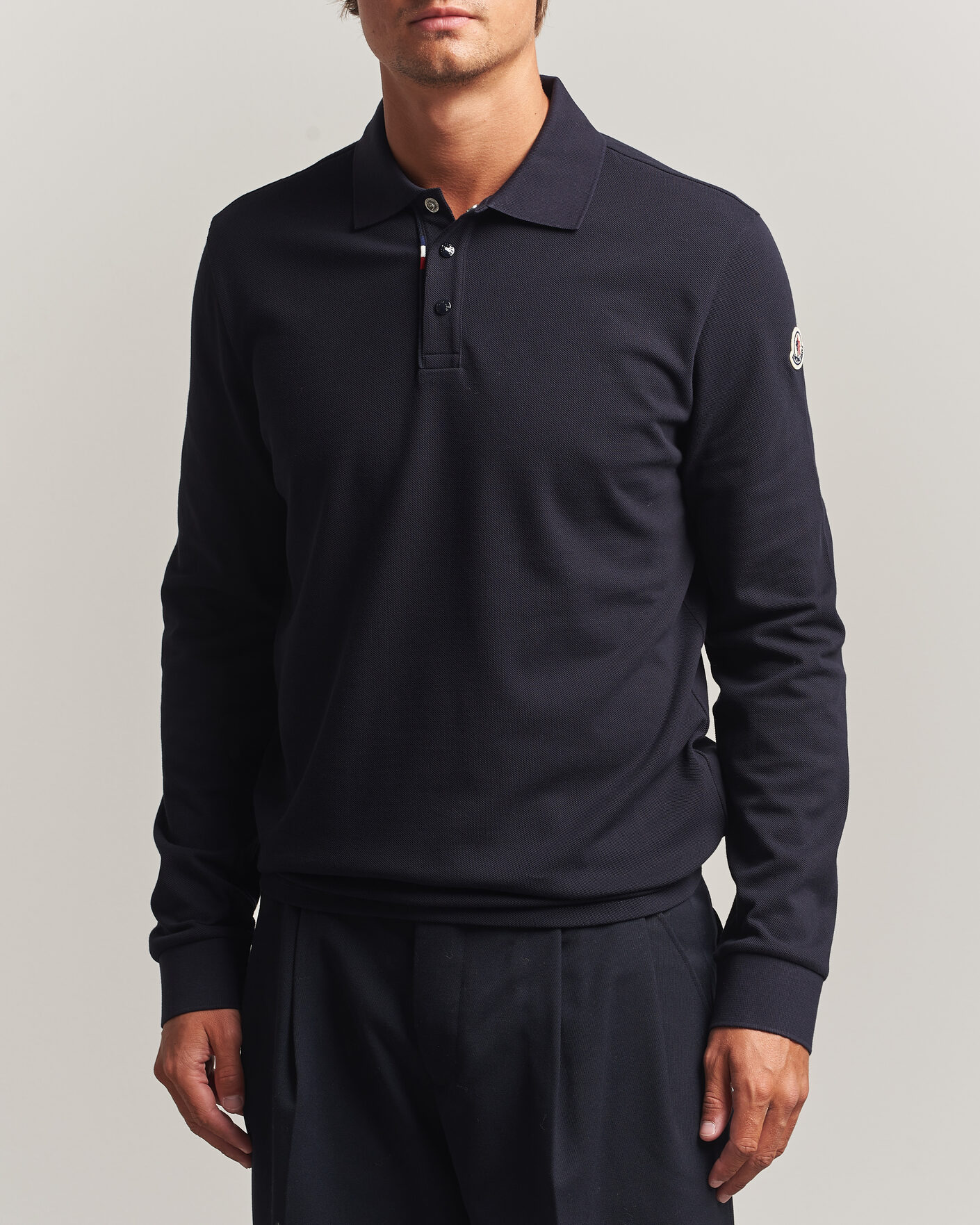 Uomini | Polo | Moncler | Long Sleeve Polo Navy