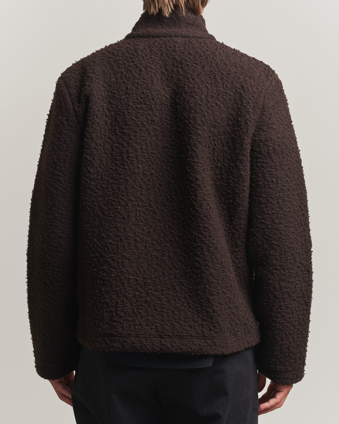 Uomini | Maglieria | Moncler | Half Zip Fleece Sweater Dark Brown