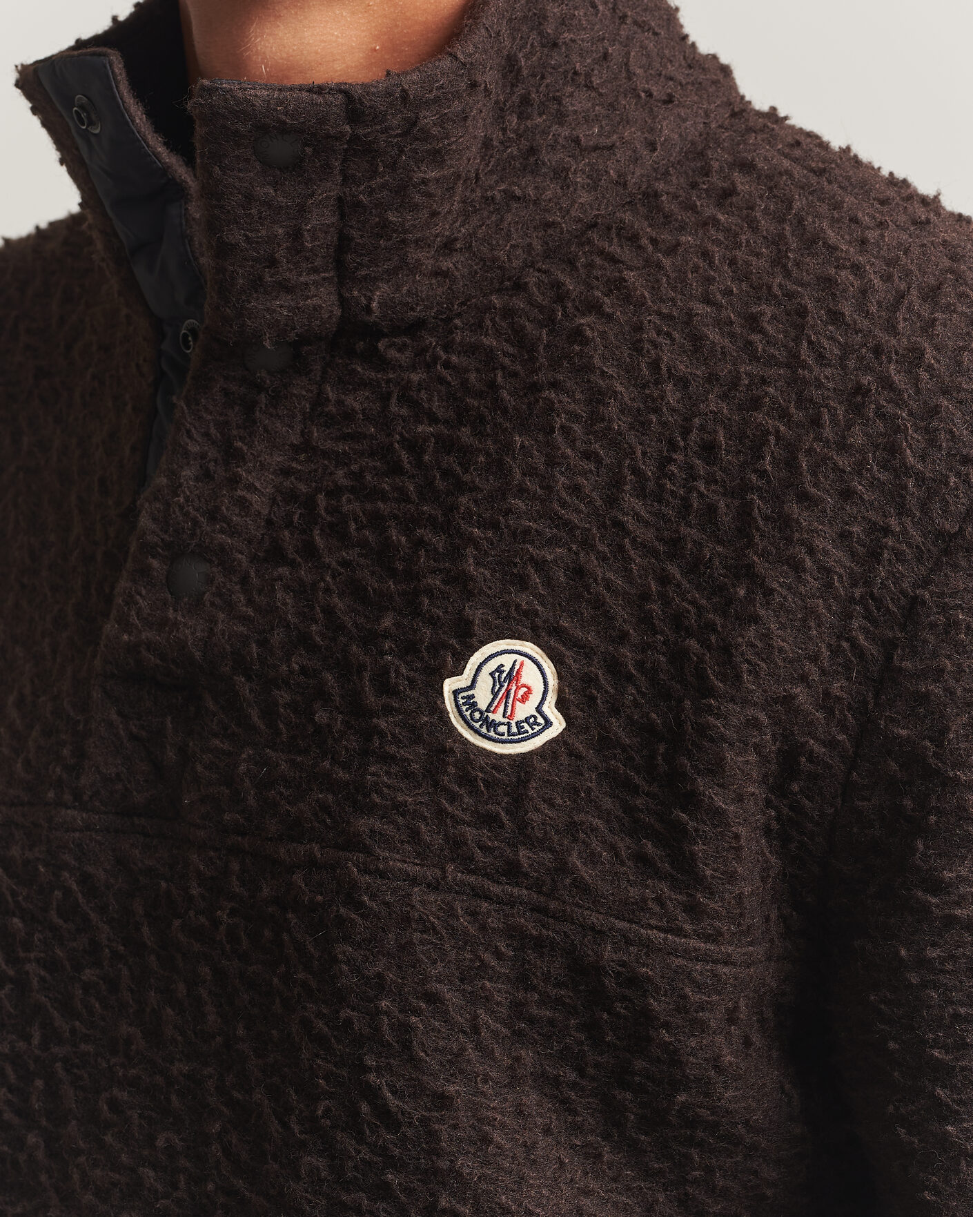 Uomini | Maglieria | Moncler | Half Zip Fleece Sweater Dark Brown