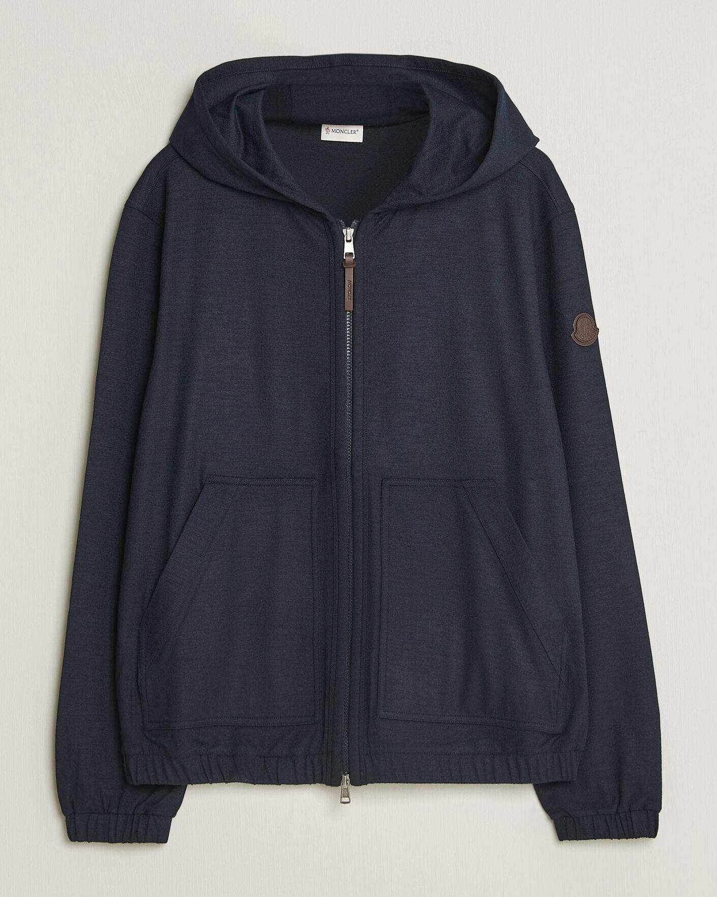 Uomini | Maglieria | Moncler | Full Zip Flannel Hoodie Navy