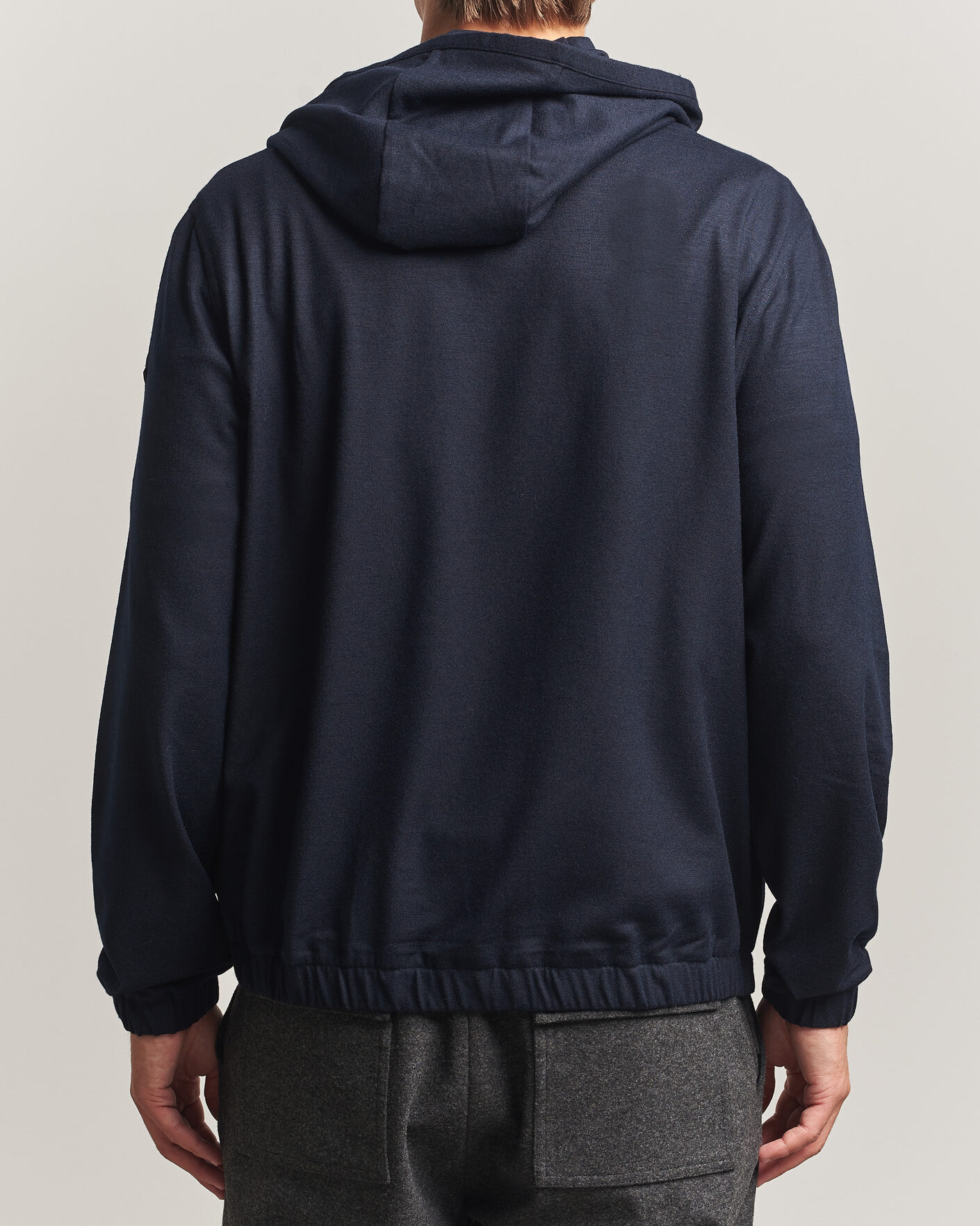 Uomini | Maglieria | Moncler | Full Zip Flannel Hoodie Navy