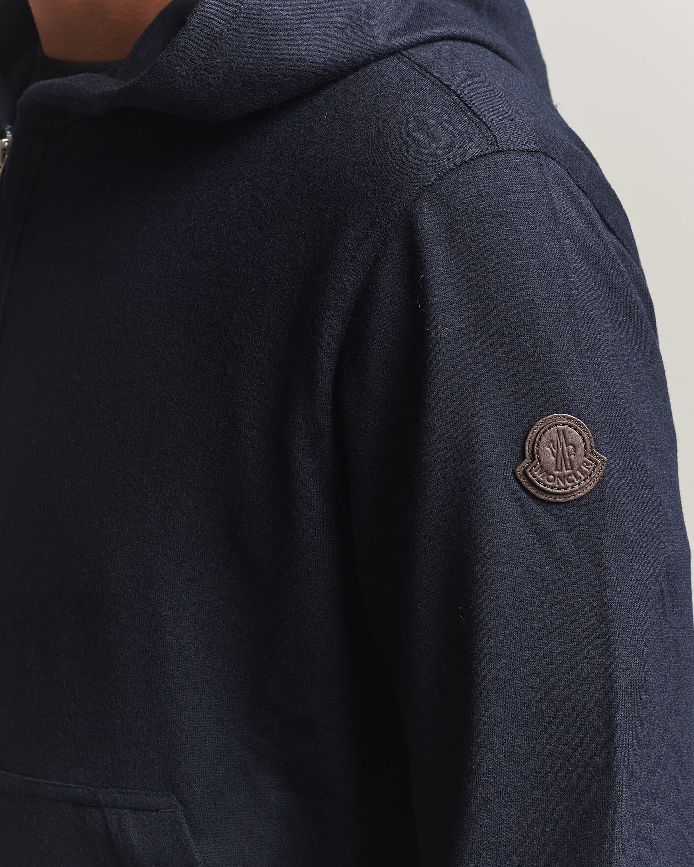 Uomini | Maglieria | Moncler | Full Zip Flannel Hoodie Navy