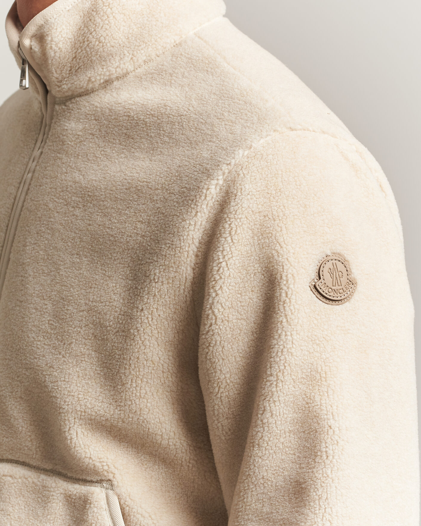 Uomini | Maglieria | Moncler | Full Zip Fleece  Cream