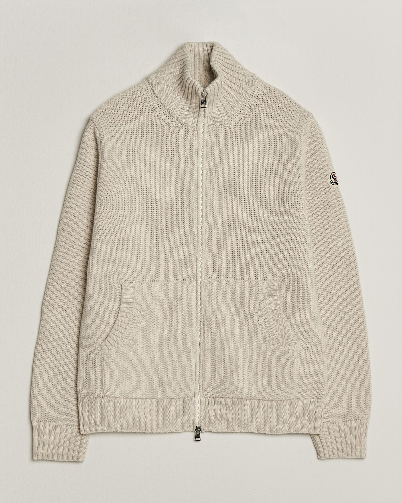 Uomini | Maglieria | Moncler | Full Zip Cardigan Light Beige