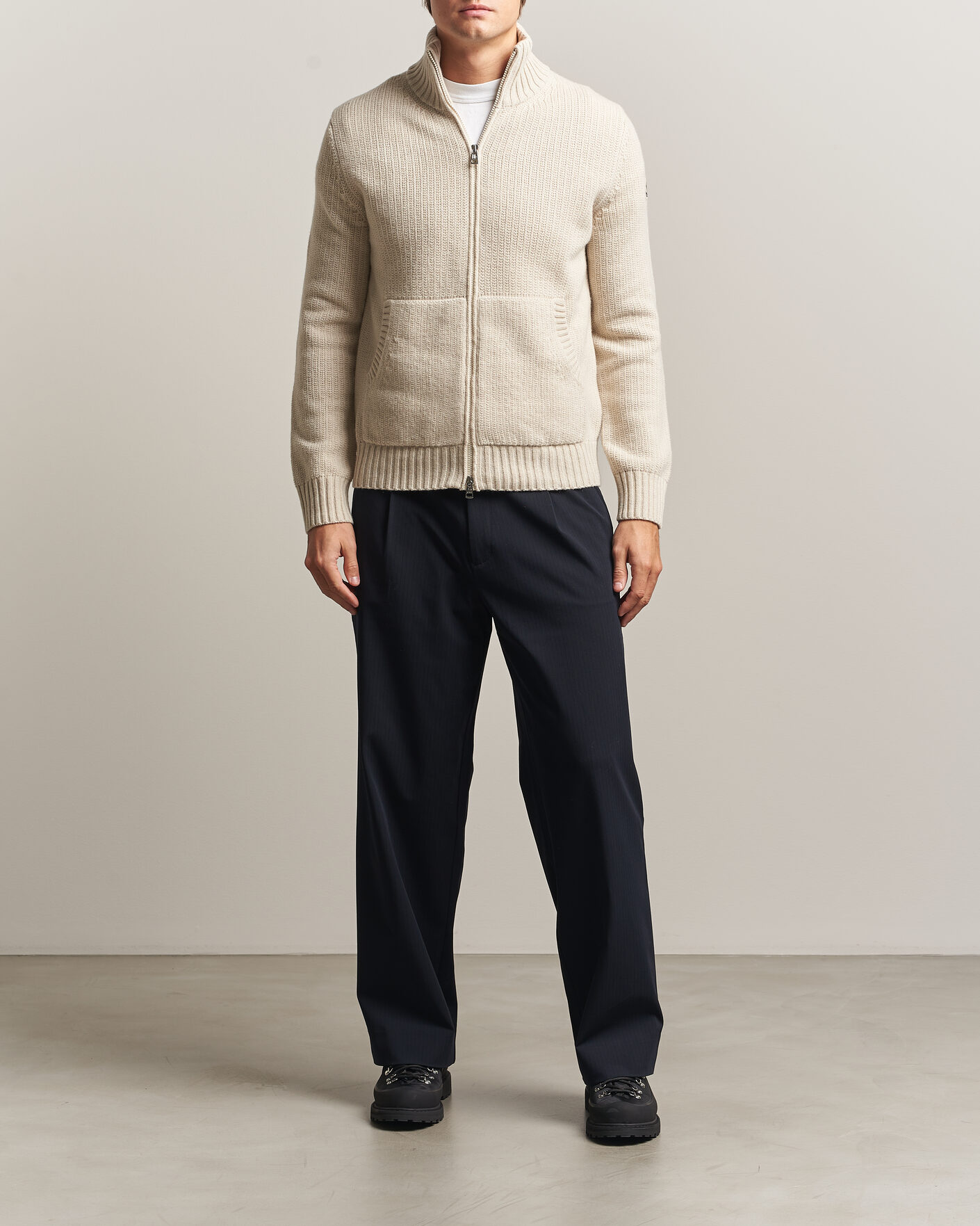 Uomini | Maglieria | Moncler | Full Zip Cardigan Light Beige