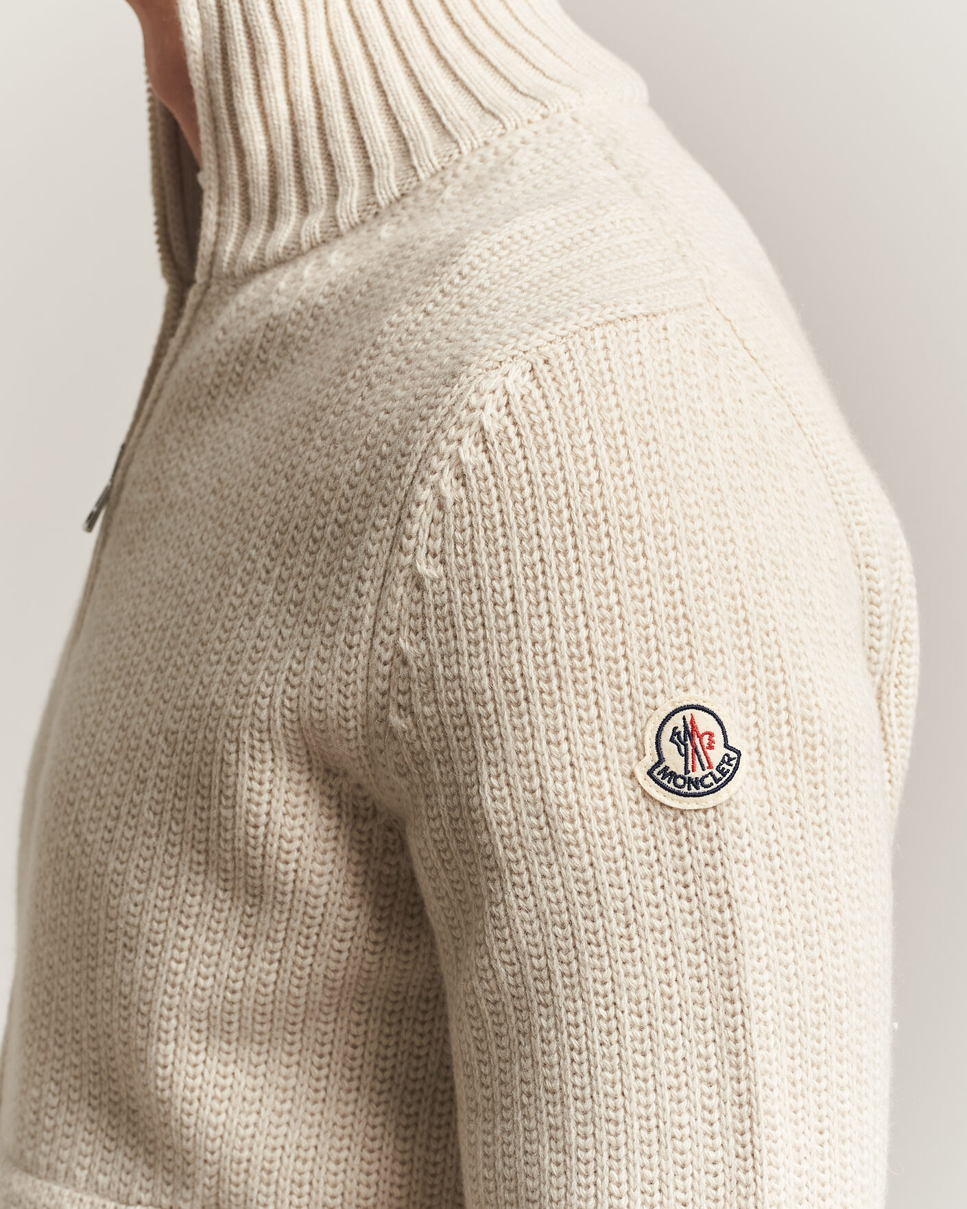 Uomini | Maglieria | Moncler | Full Zip Cardigan Light Beige