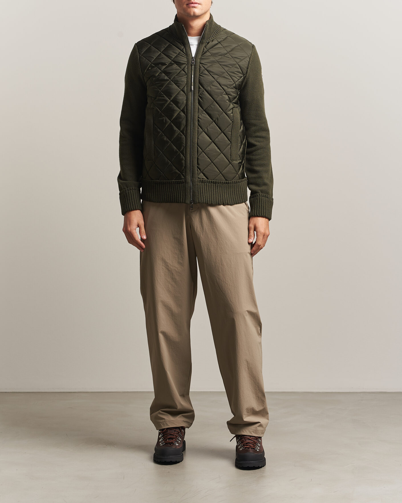 Uomini | Giacche | Moncler | Quilted Hybrid Jacket Dark Green