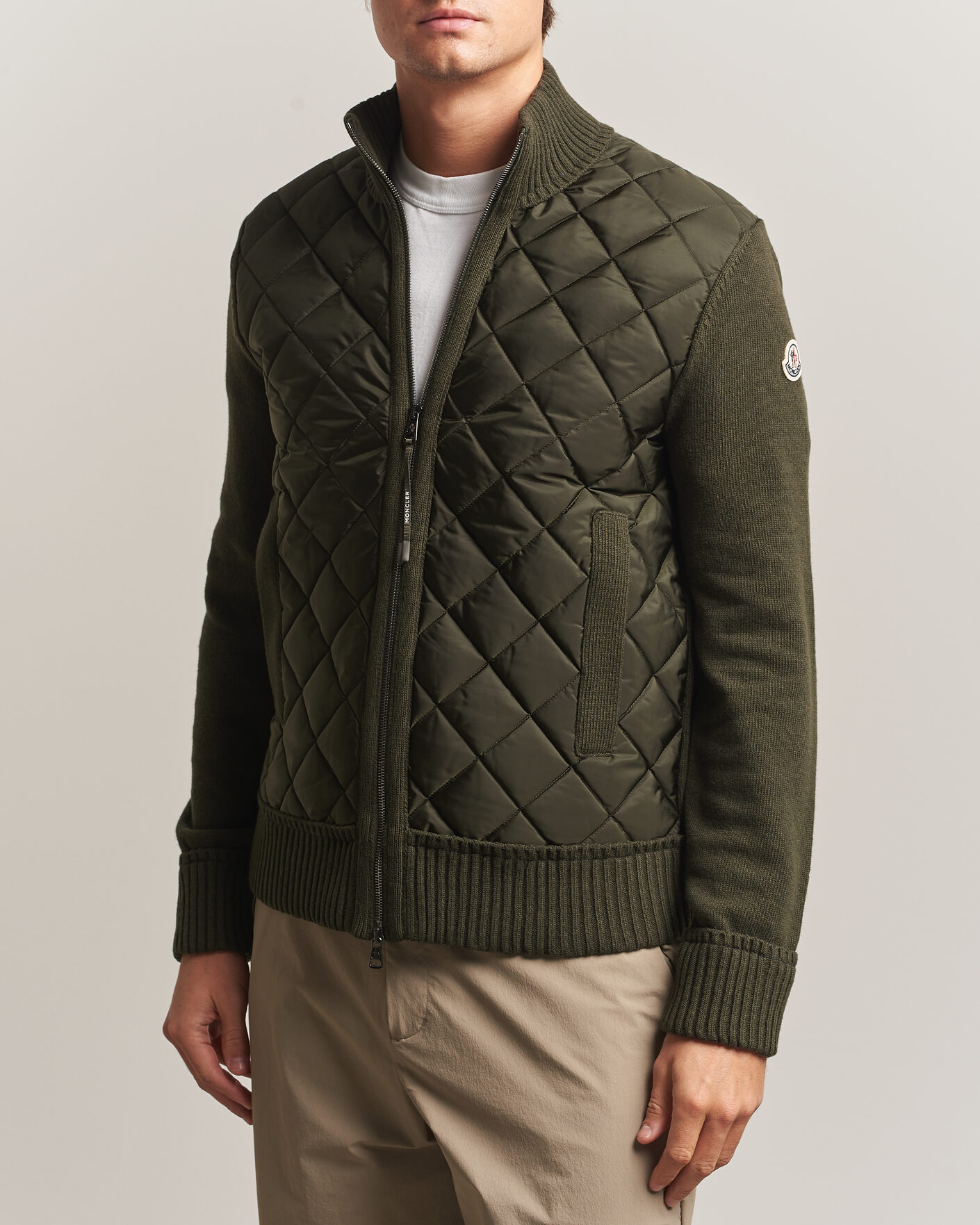 Uomini | Giacche | Moncler | Quilted Hybrid Jacket Dark Green