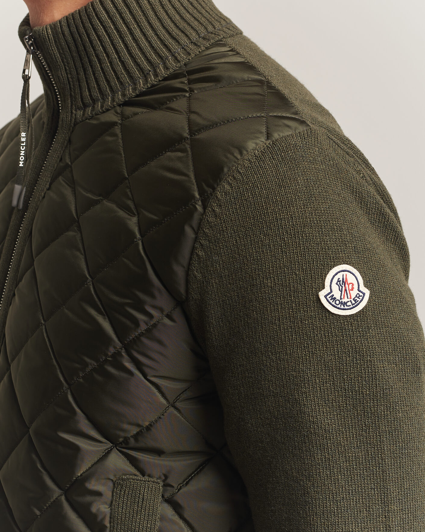Uomini | Giacche | Moncler | Quilted Hybrid Jacket Dark Green