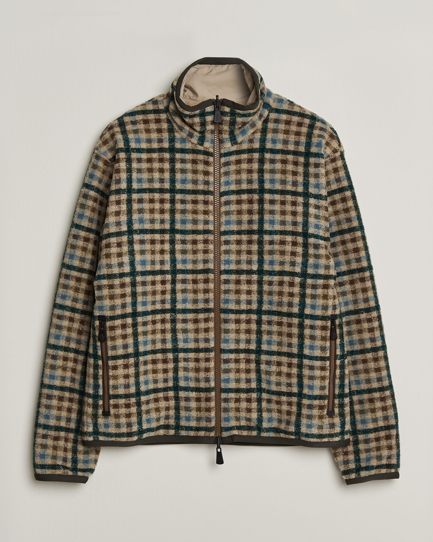 Uomini | Maglieria | Moncler Grenoble | Sherpa Zip Cardigan Beige/Green
