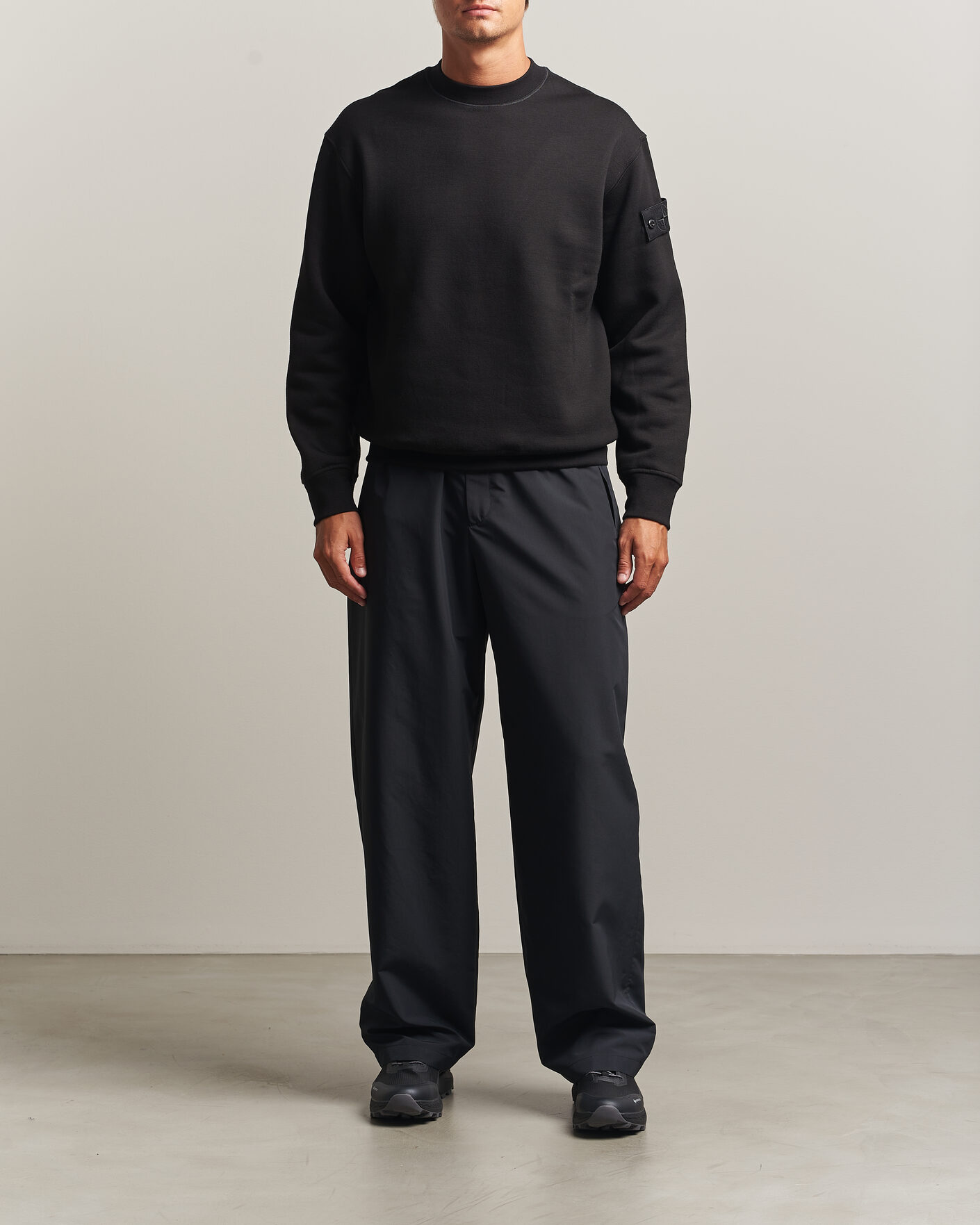 Uomini | Maglieria | Stone Island | Ghost Cotton/Wool Fleece Sweatshirt Black