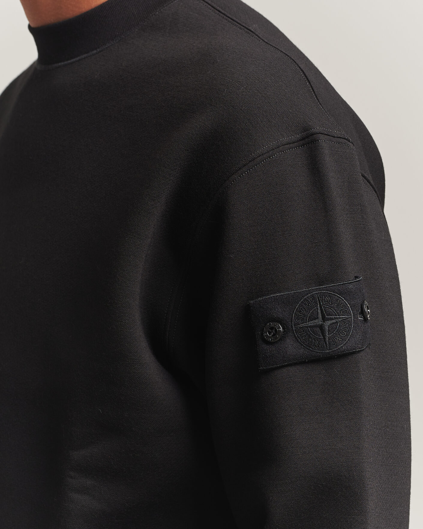 Uomini | Maglieria | Stone Island | Ghost Cotton/Wool Fleece Sweatshirt Black
