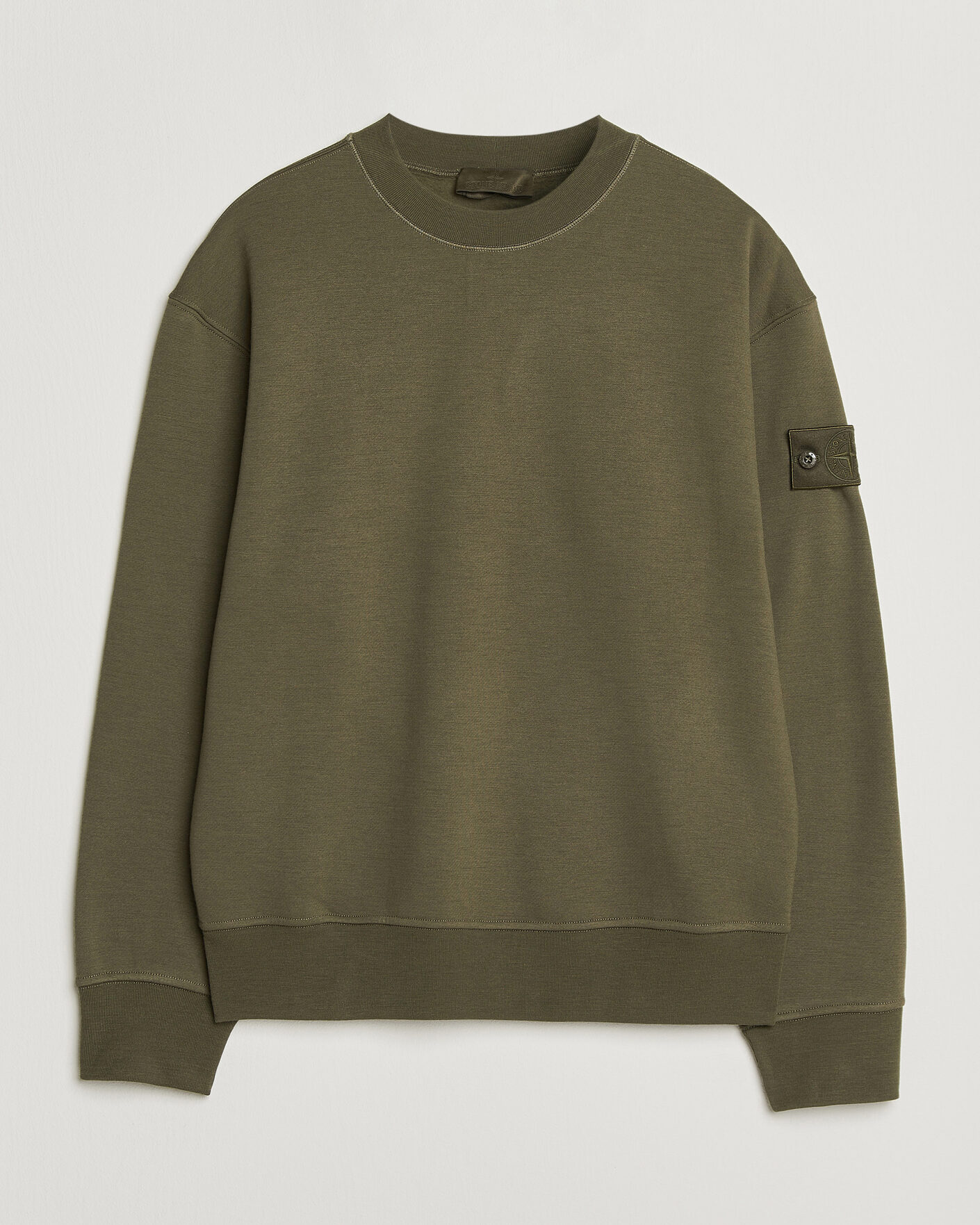 Uomini | Maglieria | Stone Island | Ghost Cotton/Wool Fleece Sweatshirt Miltary Green