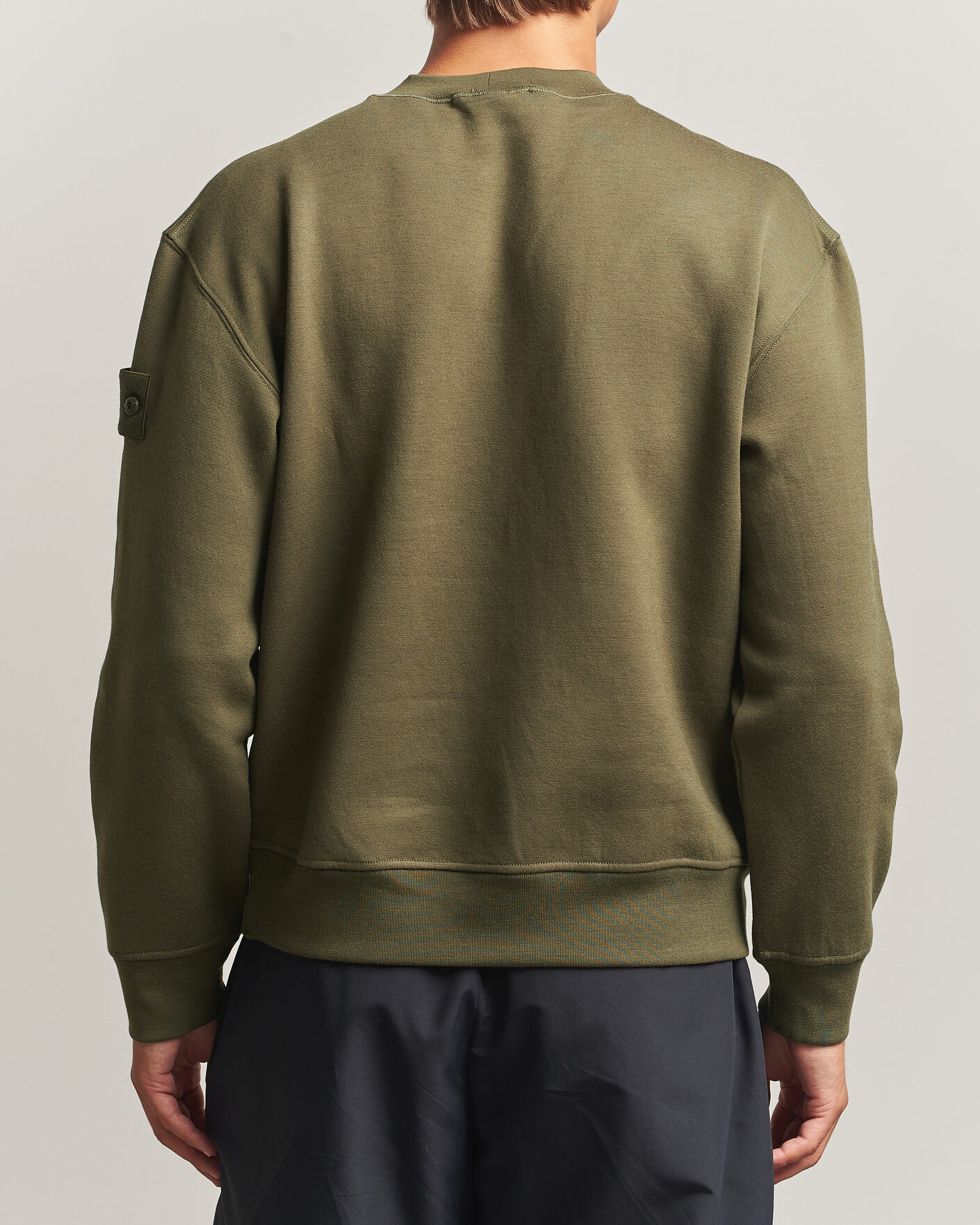 Uomini | Maglieria | Stone Island | Ghost Cotton/Wool Fleece Sweatshirt Miltary Green