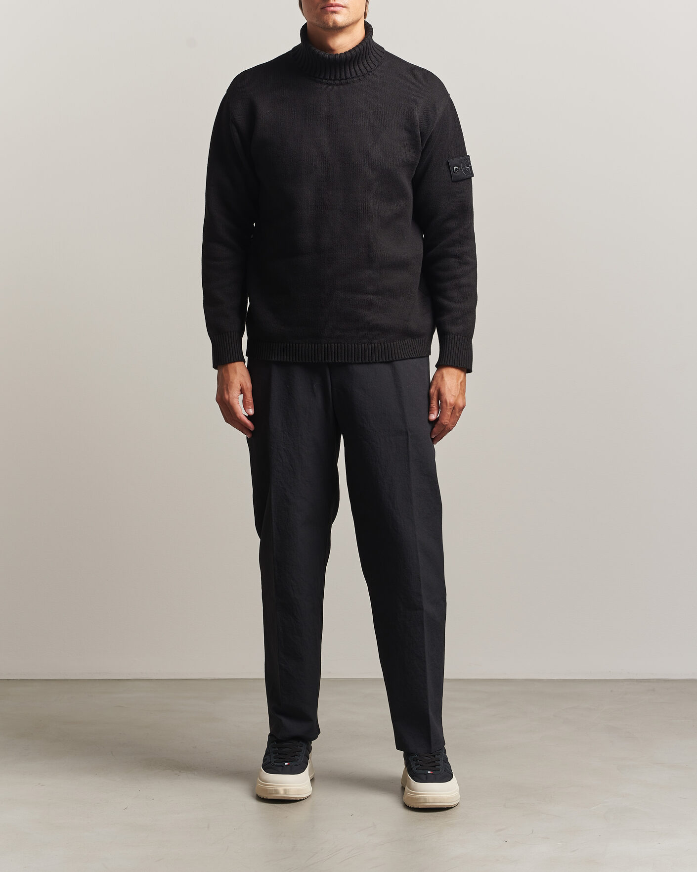 Uomini | Maglieria | Stone Island | Ghost Plush Stitch Winter Cotton Rollneck Black