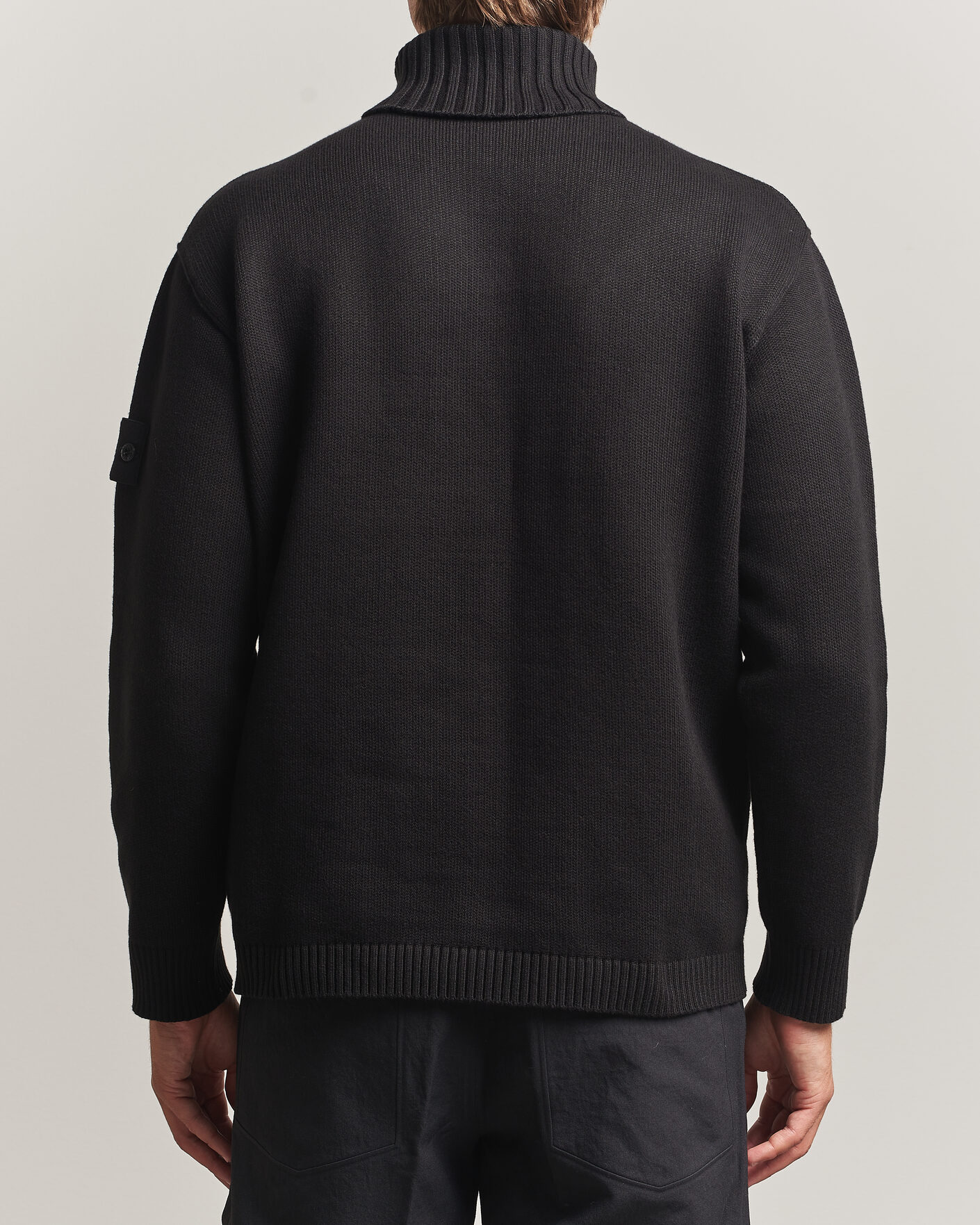 Uomini | Maglieria | Stone Island | Ghost Plush Stitch Winter Cotton Rollneck Black