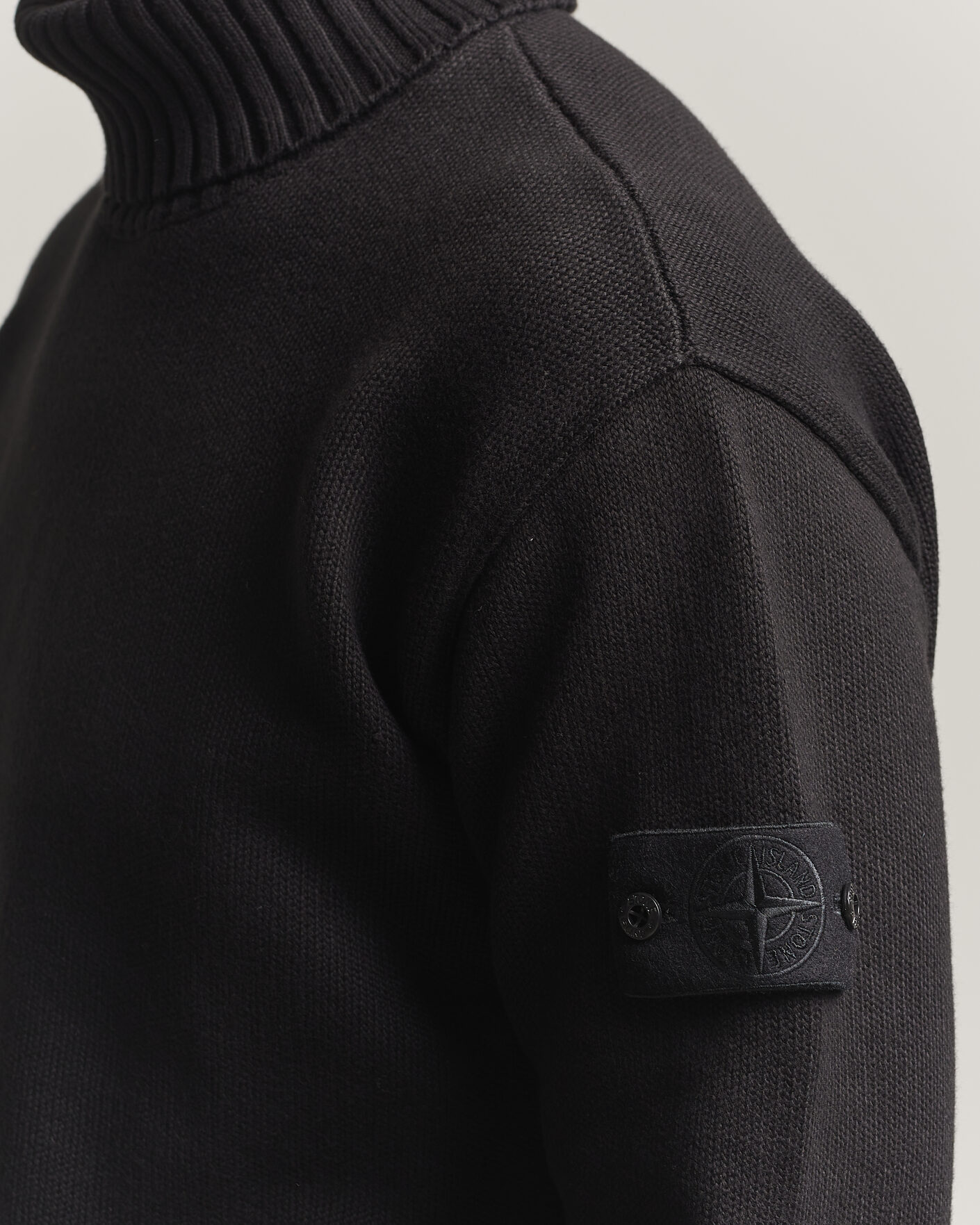Uomini | Maglieria | Stone Island | Ghost Plush Stitch Winter Cotton Rollneck Black