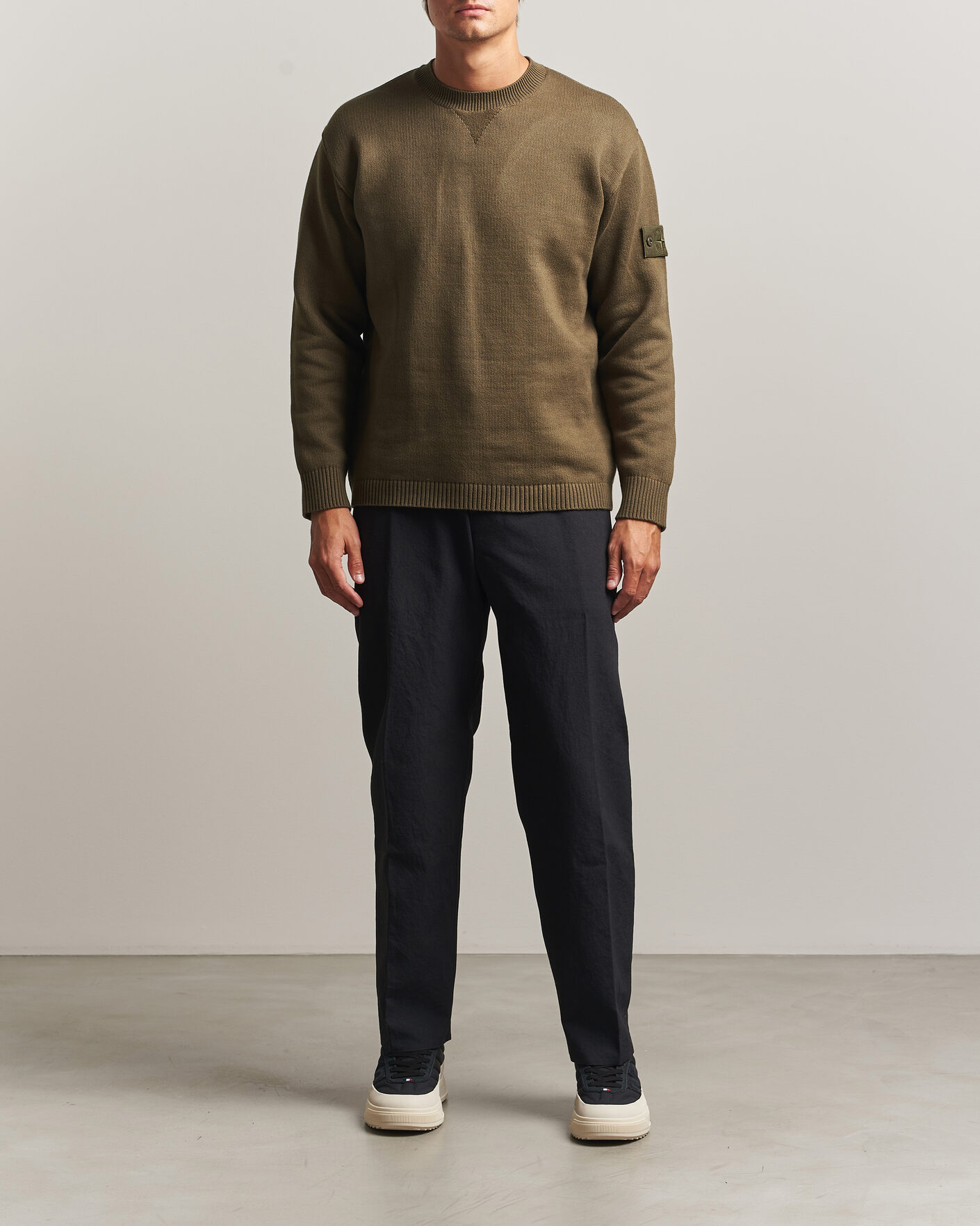 Uomini | Maglieria | Stone Island | Ghost Plush Stitch Winter Cotton Sweat Miltary Green