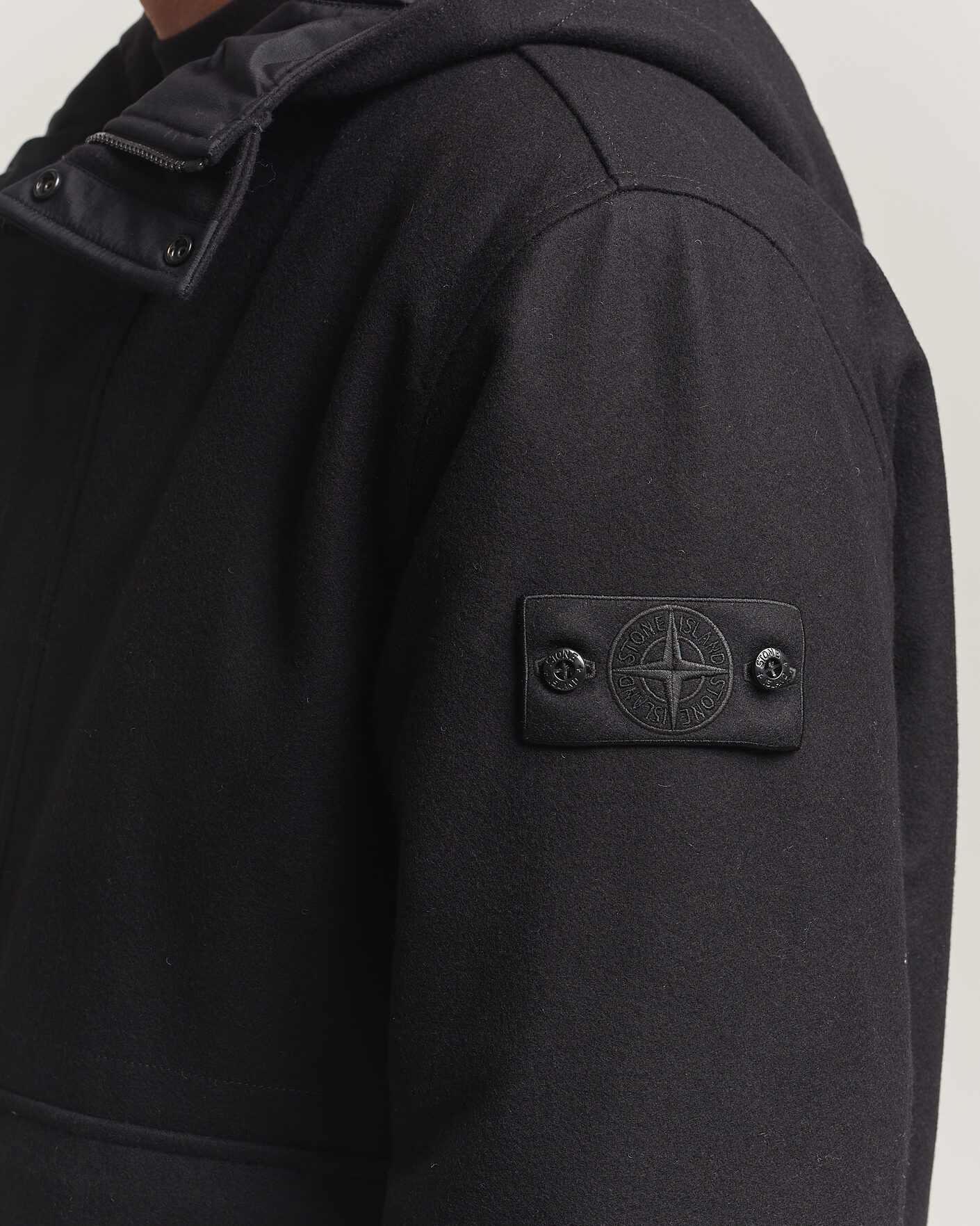 Uomini | Giacche | Stone Island | Ghost Wool/Nylon Flannel Short Parka Black