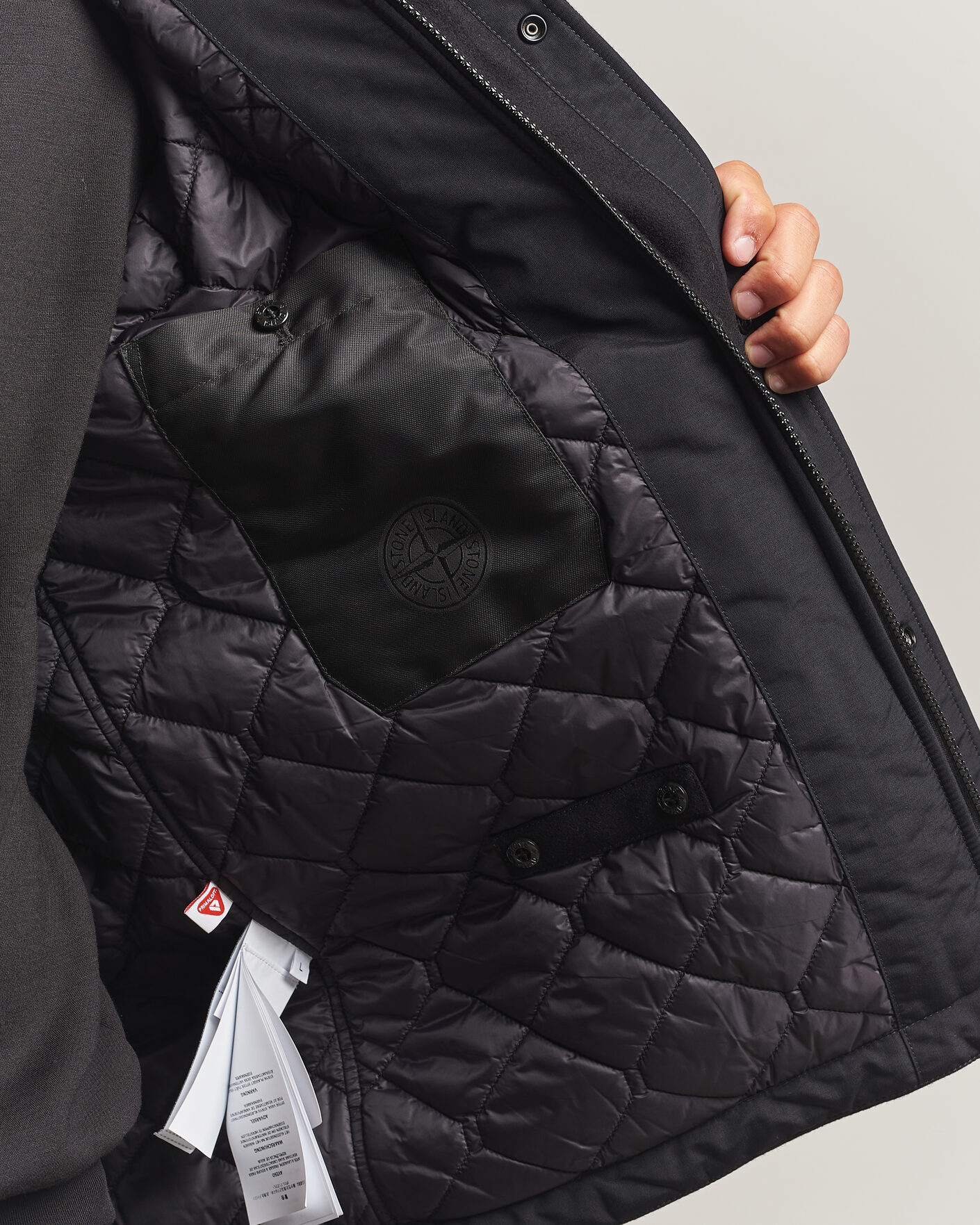 Uomini | Giacche | Stone Island | Ghost Wool/Nylon Flannel Short Parka Black