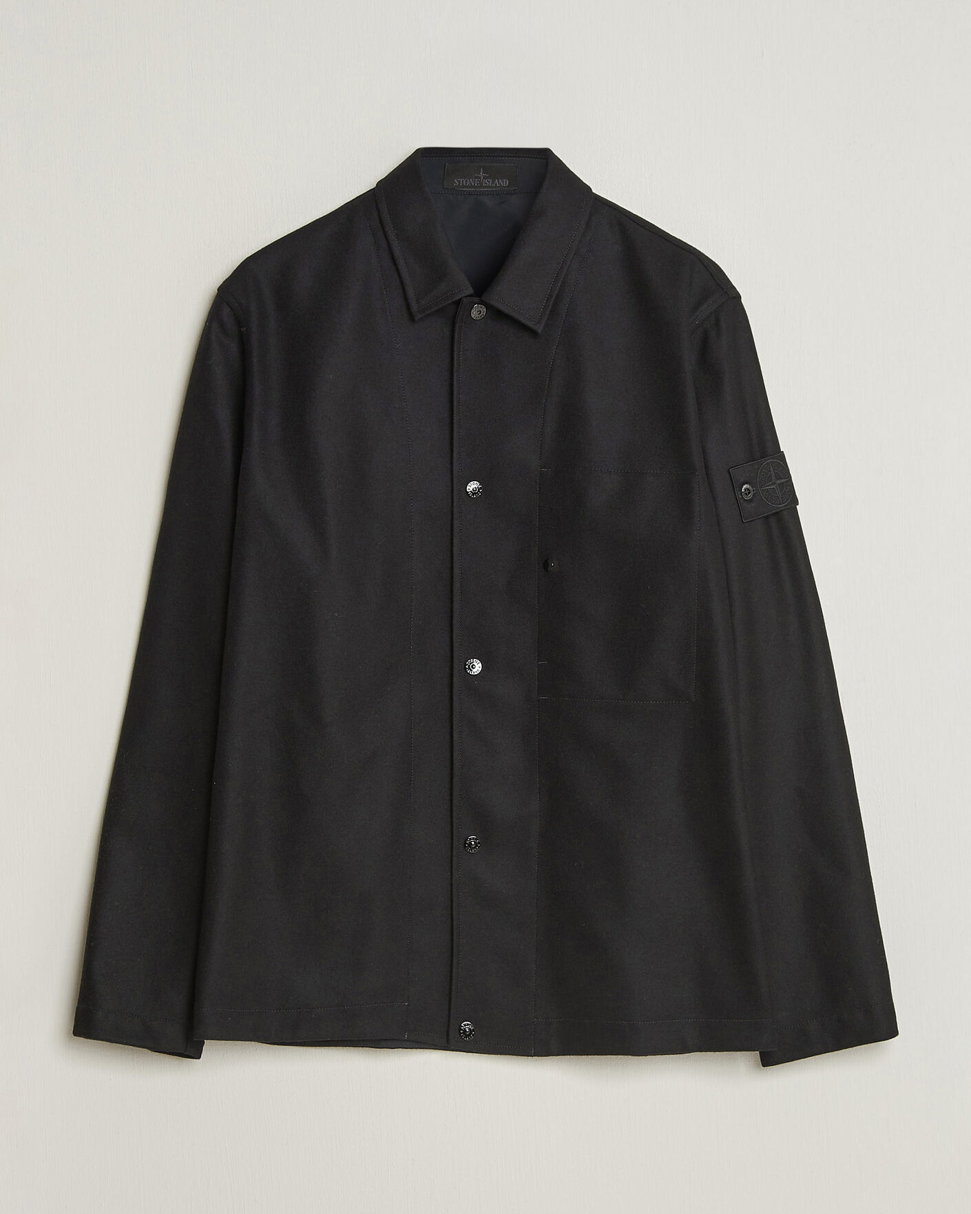 Uomini | Camicie | Stone Island | Ghost Wool/Nylon Flannel Overshirt Black
