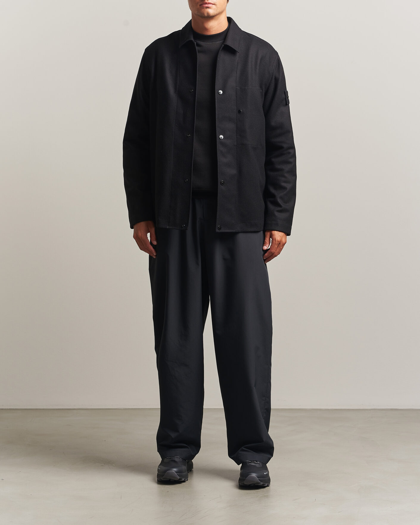Uomini | Camicie | Stone Island | Ghost Wool/Nylon Flannel Overshirt Black