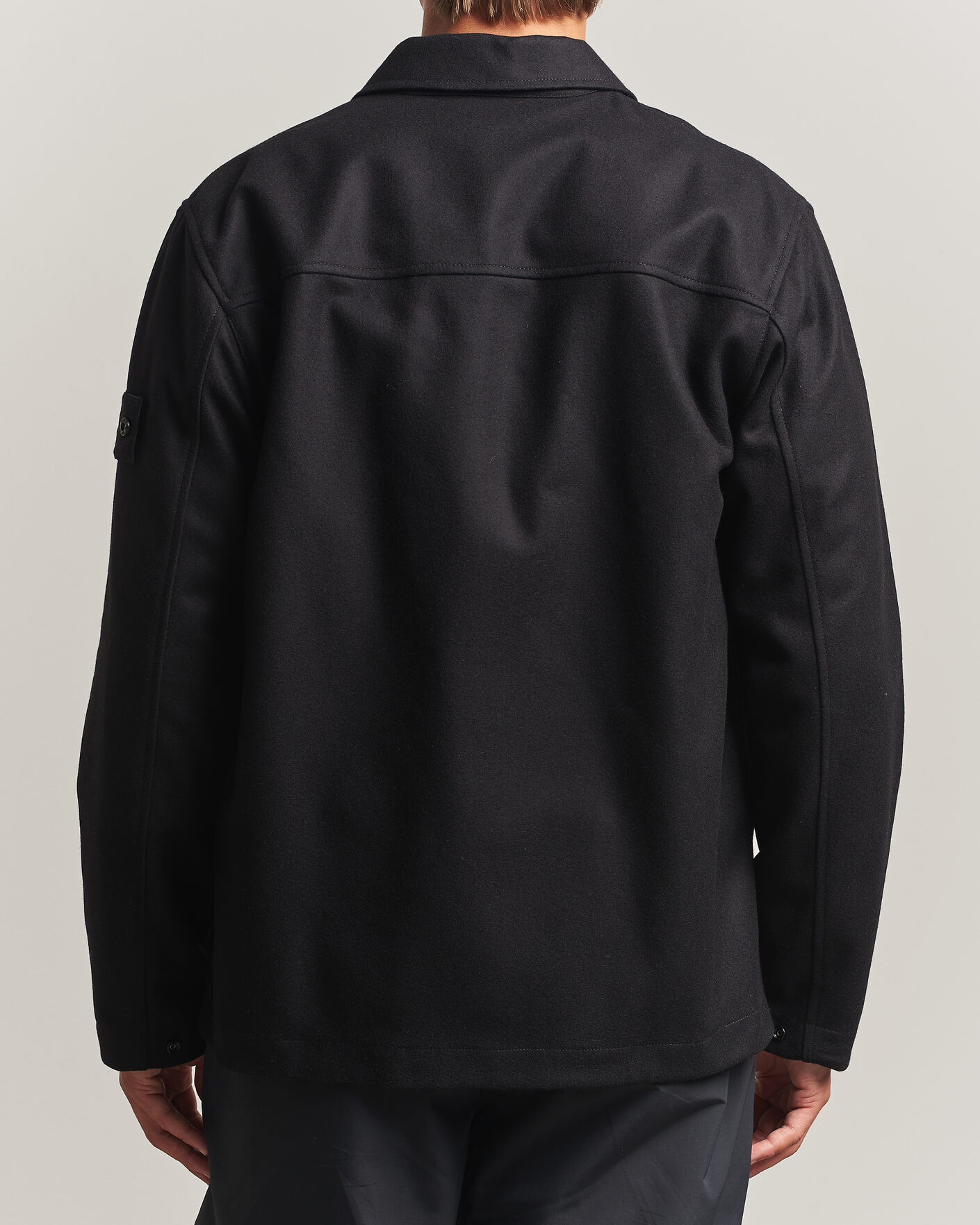 Uomini | Camicie | Stone Island | Ghost Wool/Nylon Flannel Overshirt Black