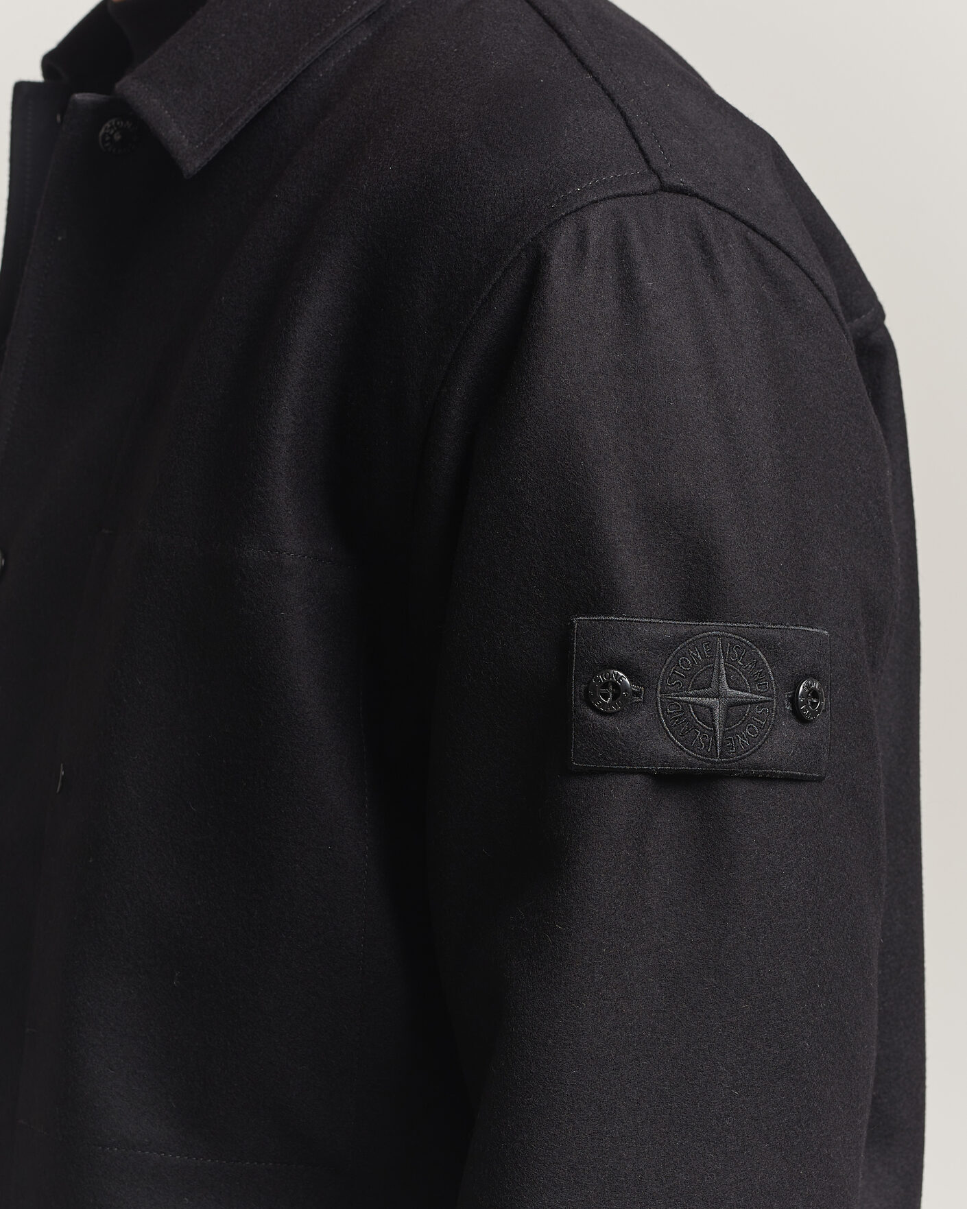 Uomini | Camicie | Stone Island | Ghost Wool/Nylon Flannel Overshirt Black