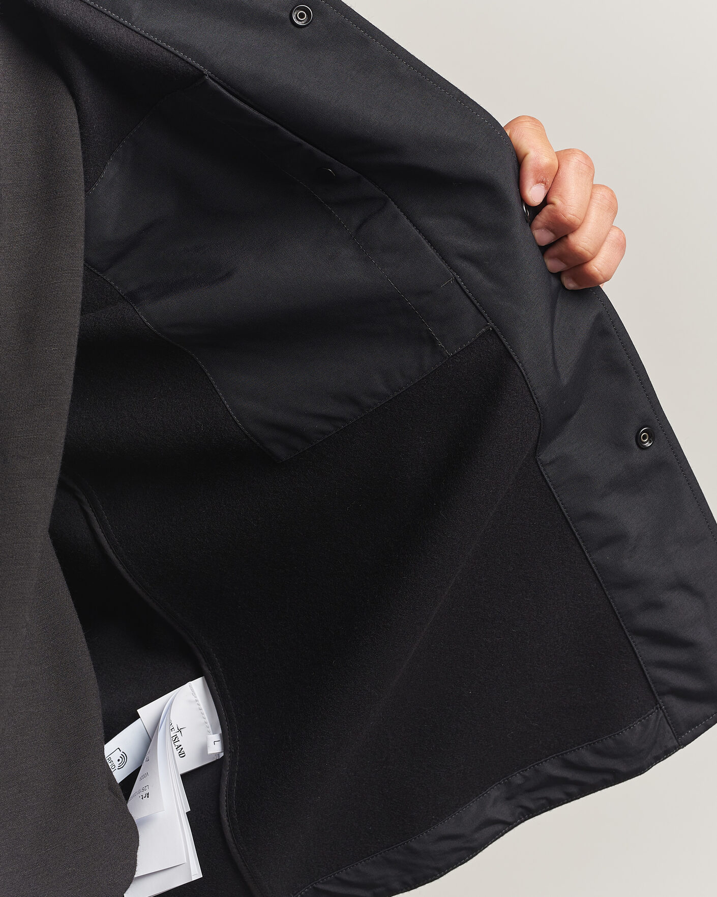Uomini | Camicie | Stone Island | Ghost Wool/Nylon Flannel Overshirt Black